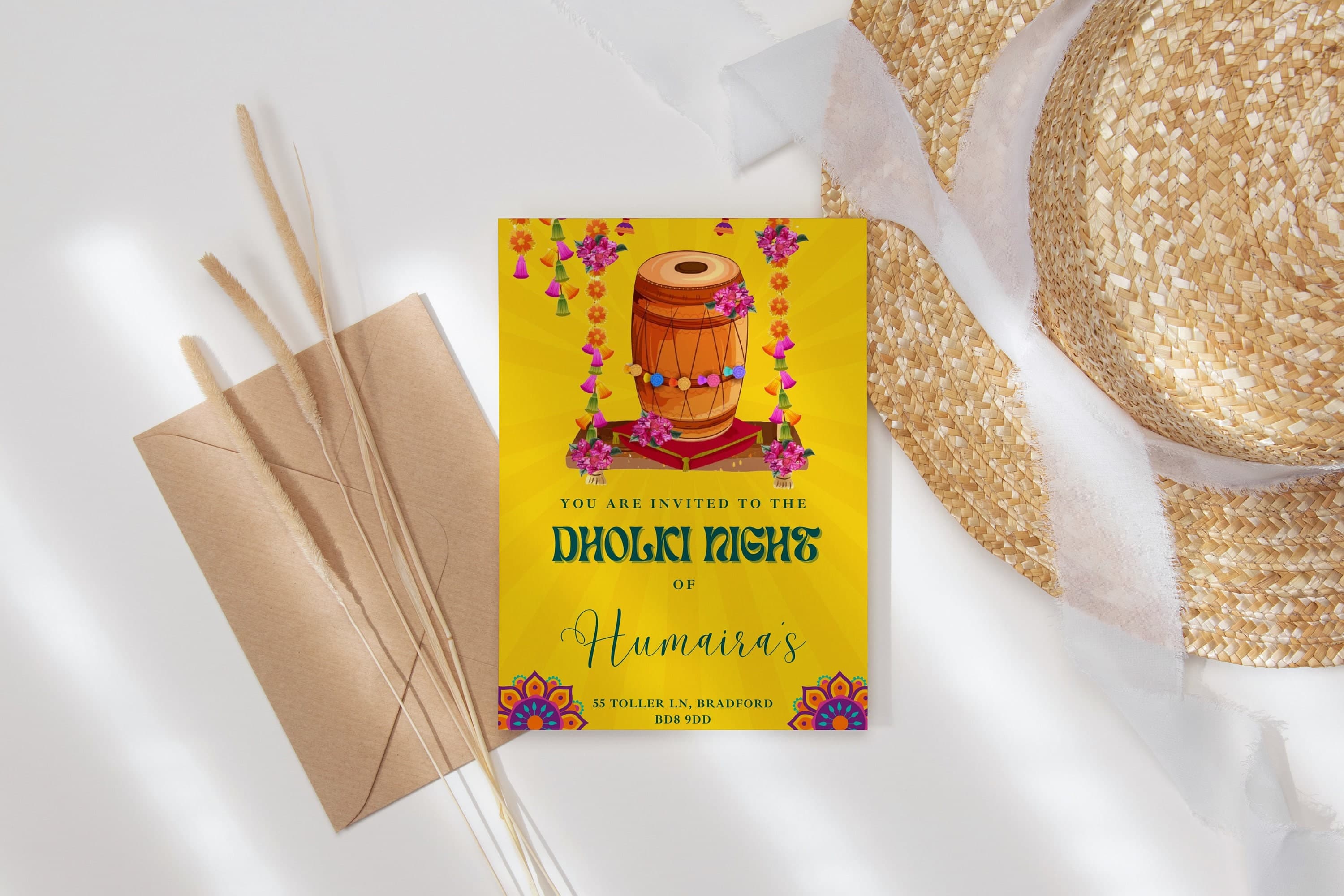 Dholki invite, Dholki invitations, Mehndi Night invites & Mehndi invite, Mehendi invitations, Wedding invitation, Muslim wedding invite - image 5