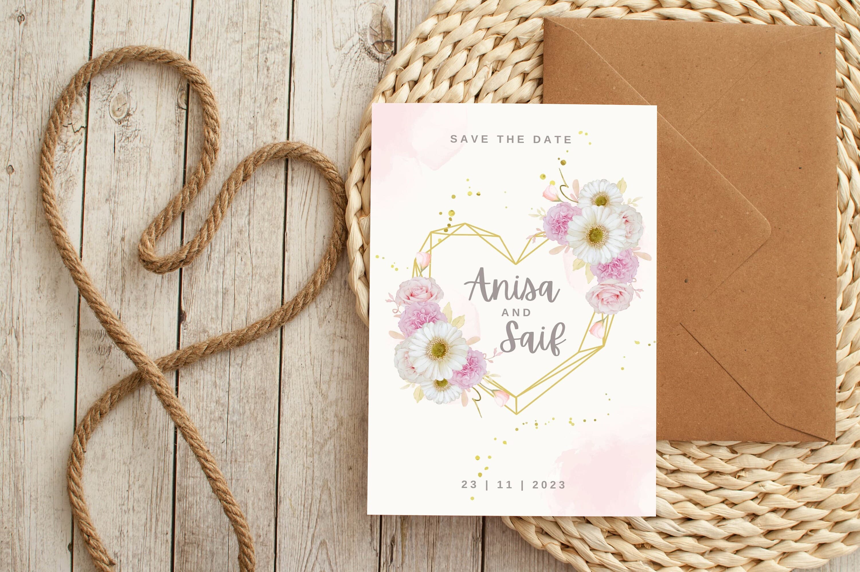 Editable Muslim Wedding Invitation Template, Nikkah Walimah Mehndi invite, Animated Wedding Invitation, Watercolor floral wedding invitation - image 4