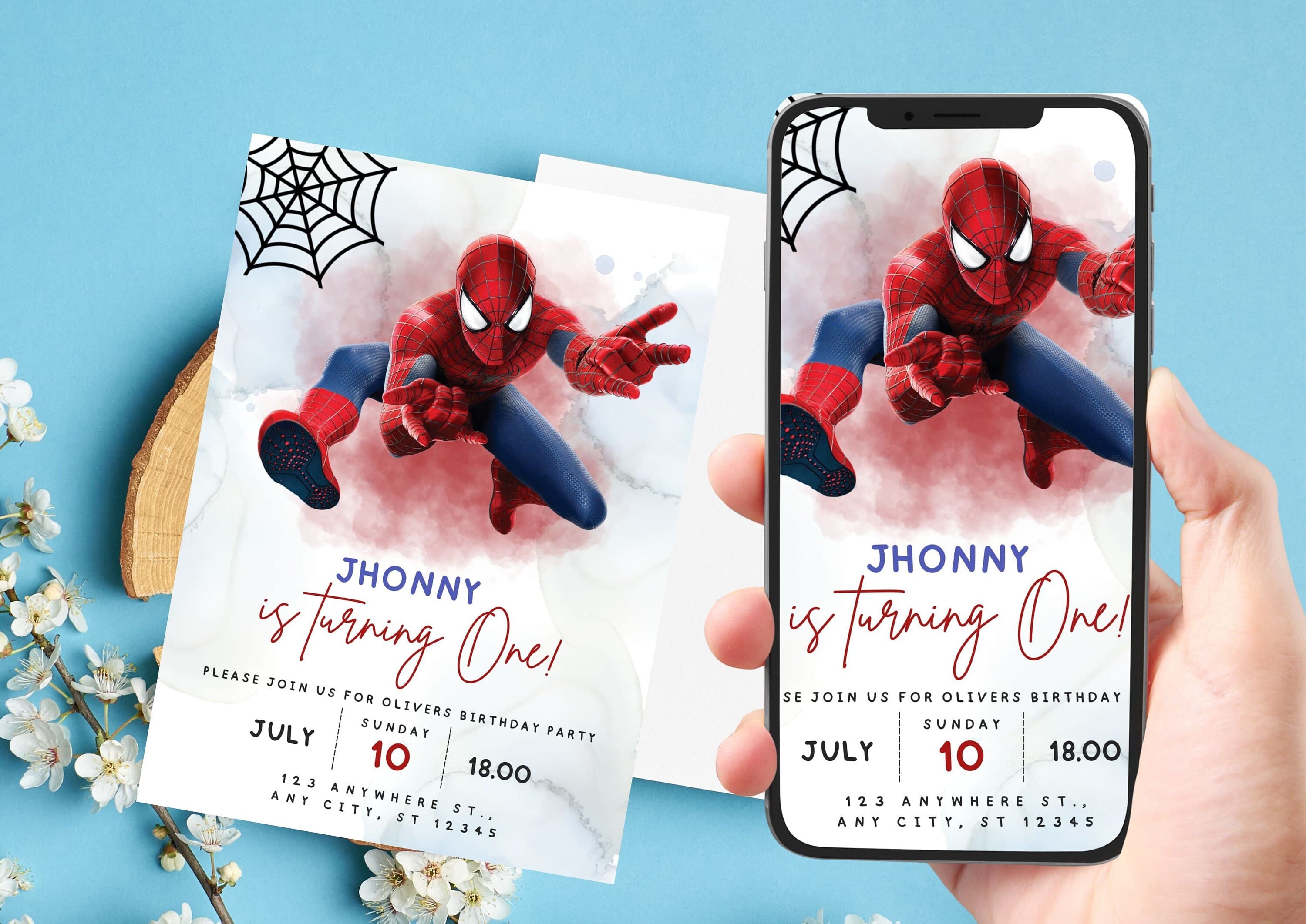 Editable spiderman Birthday Invitation, Digital Kids Birthday invite, Birthday invitation, Birthday Party Invitation, spiderman card, invite