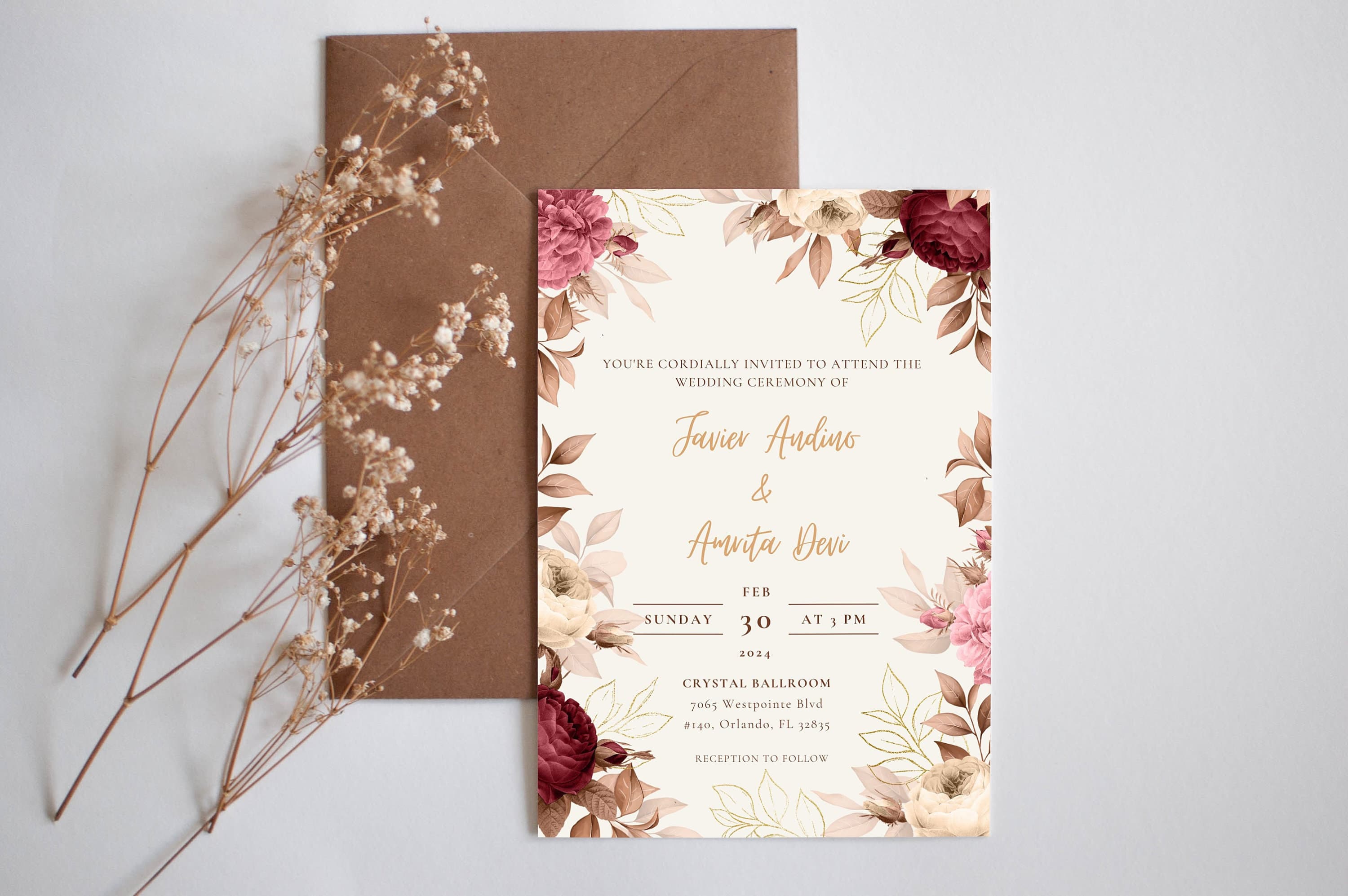 Indian Hindu Wedding Invitation, Hindu Wedding Invite, Indian Wedding Favour, Indian Wedding Card, Animated Indian Wedding Template Canva - image 4