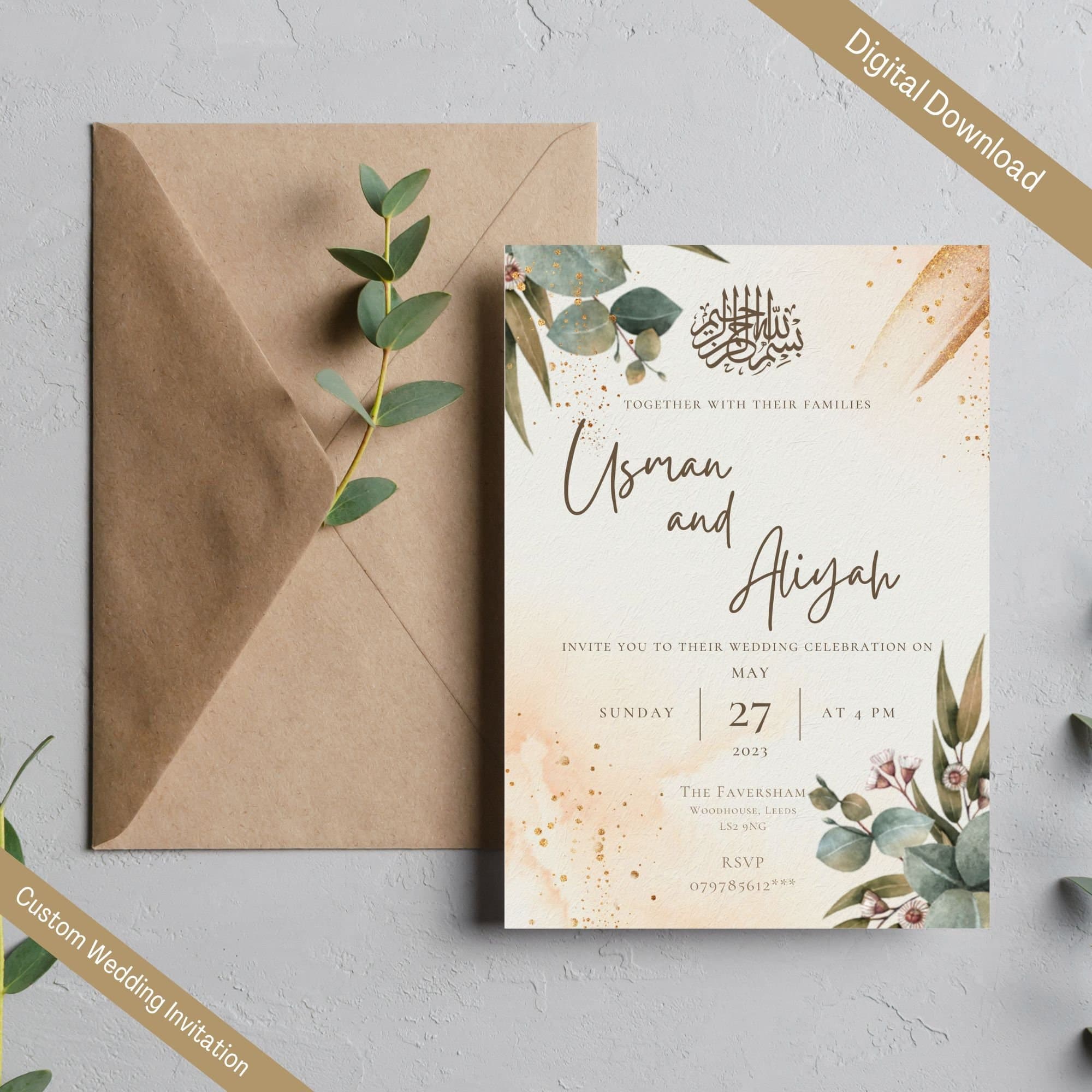 Muslim Wedding Invitation, Animated Wedding invite Video Template, Wedding card Video Invites Canva, einvite, Electronic Wedding Invitation - image 3