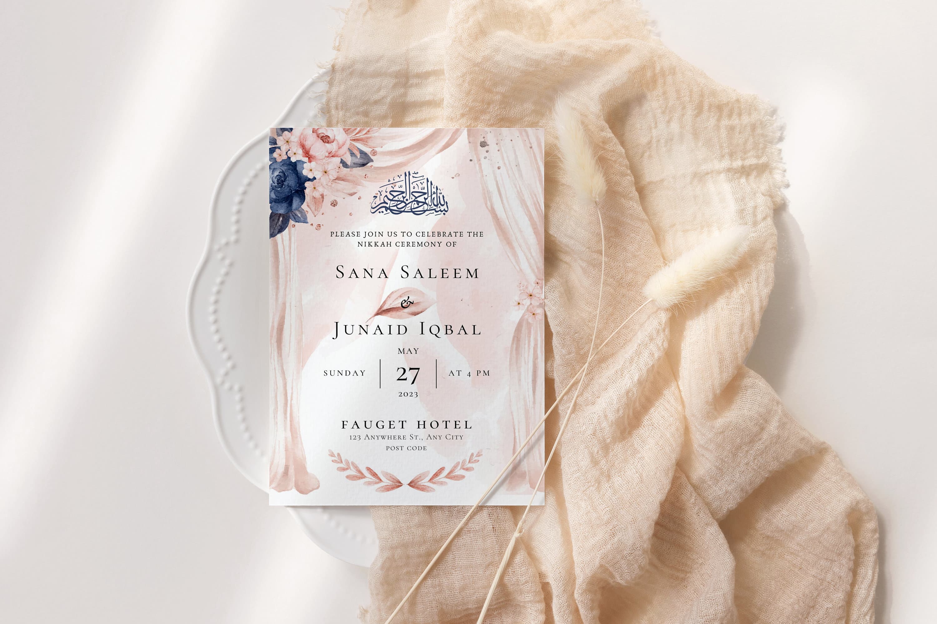 Editable Muslim Wedding Invitation, Modern Nikkah Invitation, Animated Wedding Invitation, Wedding Invite, Islamic wedding invite, Floral - image 5