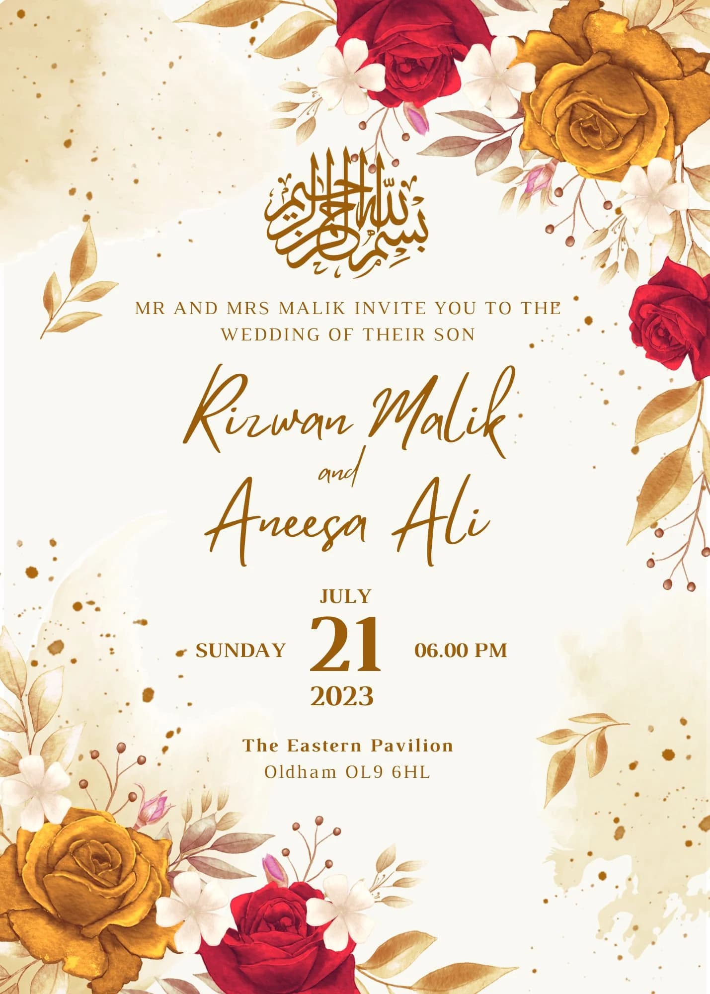 Editable Digital Muslim Wedding Invitation Template Nikkah Walimah Shaadi Baraat, Animated Wedding Invitation, Wedding Invite, einvite - image 4