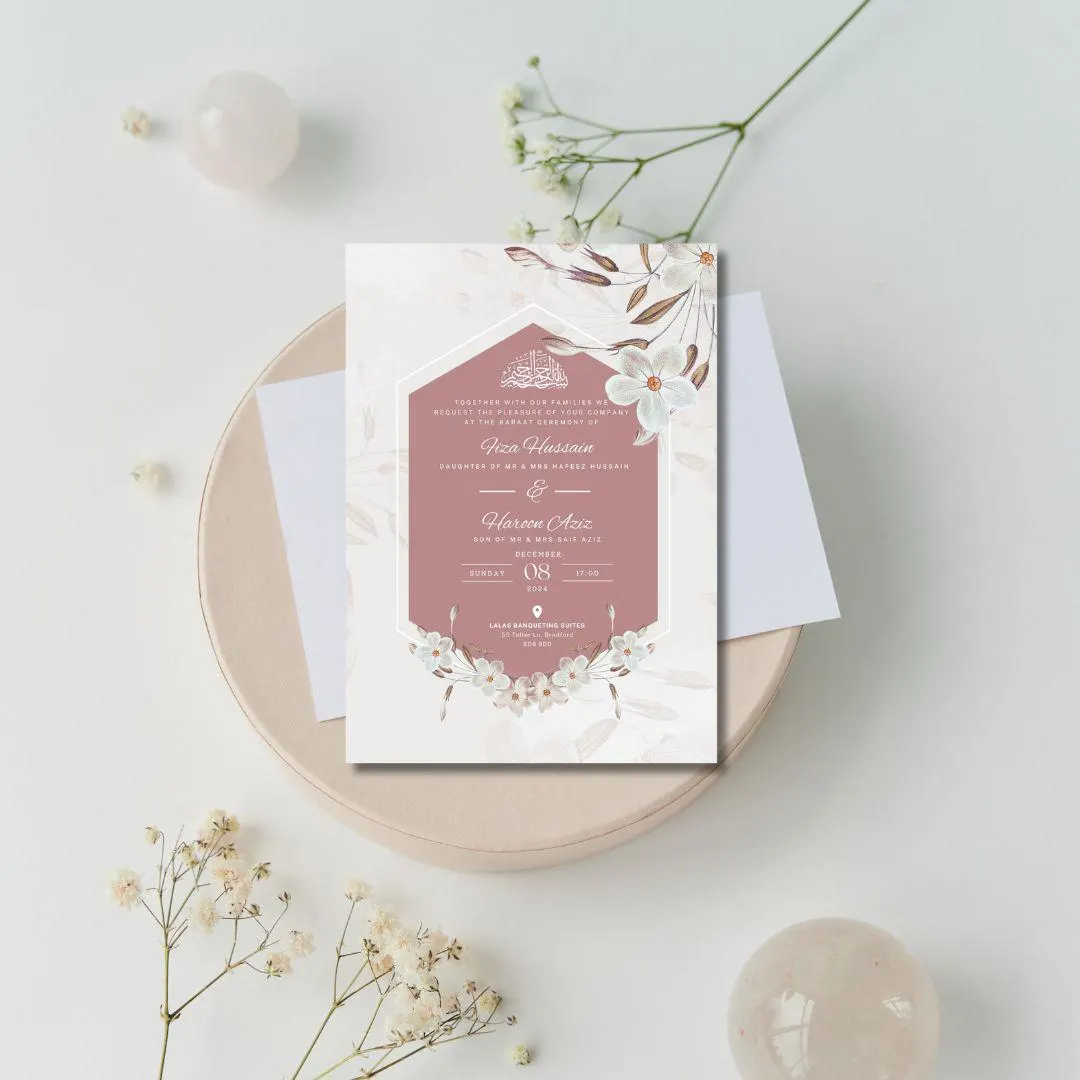 Digital Muslim Wedding Invitation Template, Pink Floral Nikah Invitation, Editable Muslim Desi Invitation, Animated Wedding invite, evite - image 5