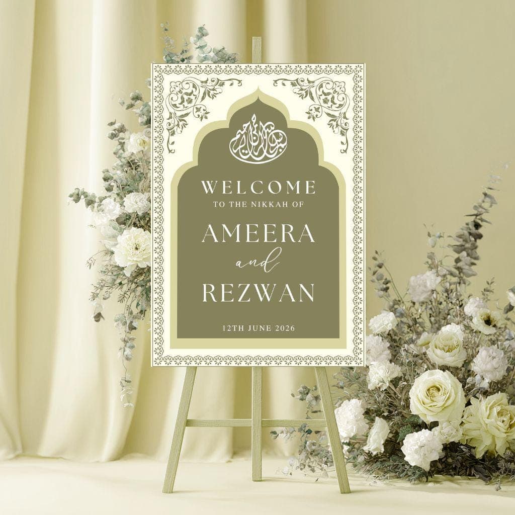 Arch Wedding Welcome Sign, A1, A2, A3, A4, Pakistani Wedding, Walima sign, Muslim Welcome Sign, Arch Welcome Sign, Walimah Nikkah sign - image 3
