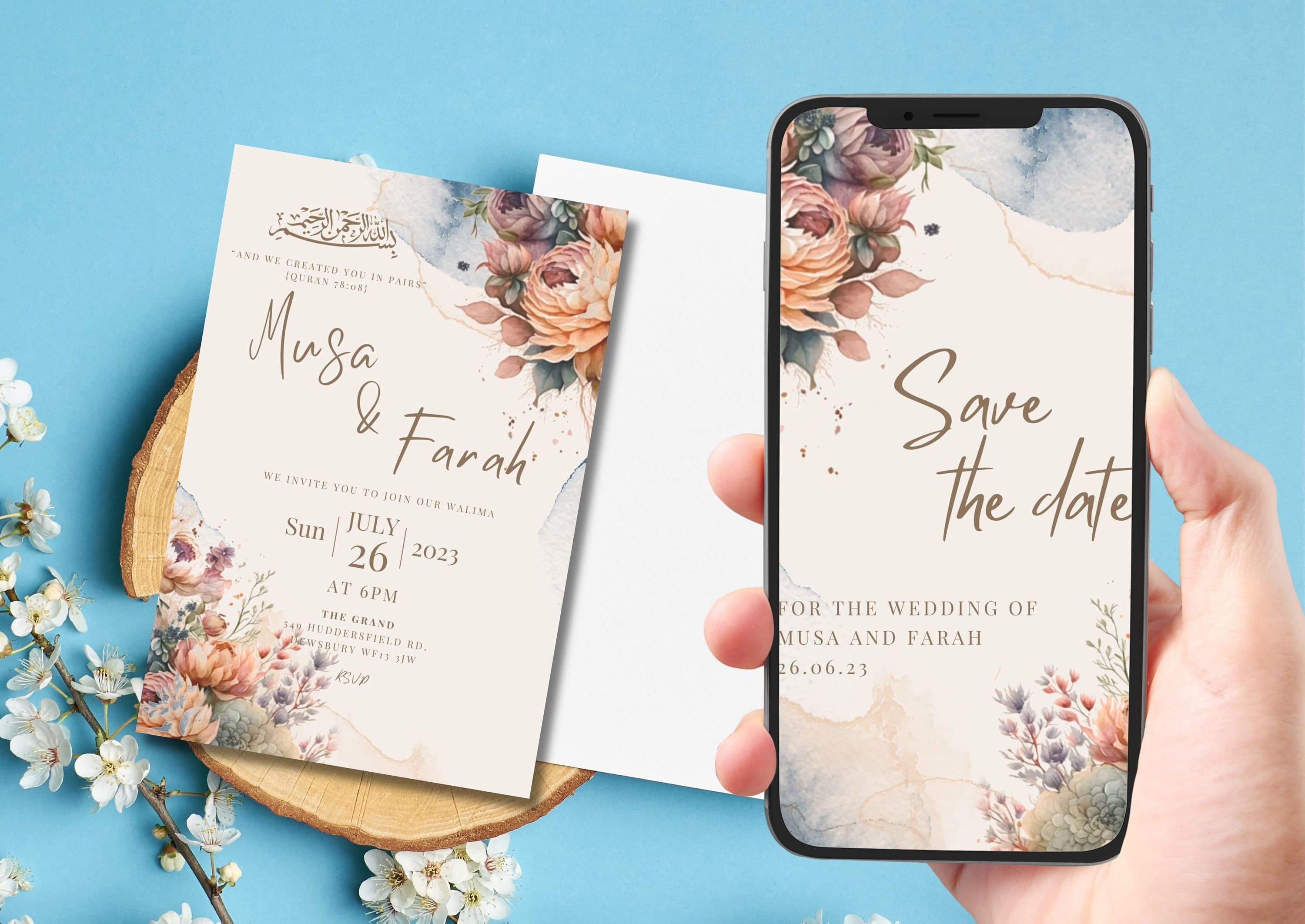 Editable Digital Muslim Wedding Invitation Template Nikkah Walimah Shaadi Baraat, Animated Wedding Invitation, Wedding Invite, einvite, card