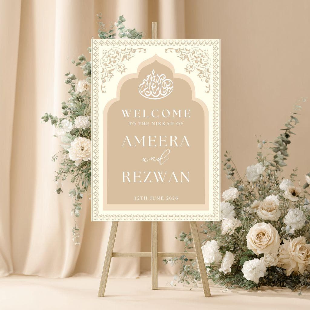 Arch Wedding Welcome Sign, A1, A2, A3, A4, Pakistani Wedding, Walima sign, Muslim Welcome Sign, Arch Welcome Sign, Walimah Nikkah sign - image 5