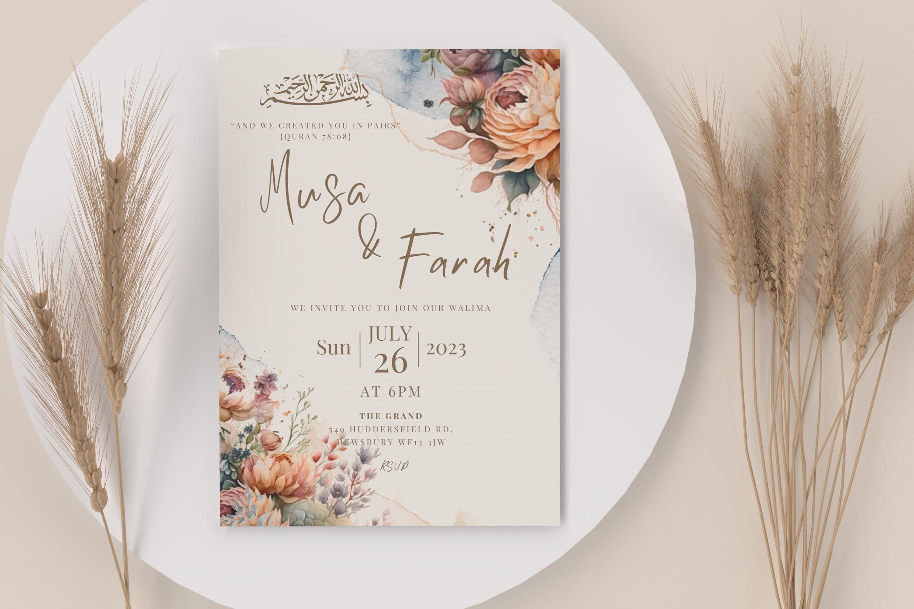 Editable Digital Muslim Wedding Invitation Template Nikkah Walimah Shaadi Baraat, Animated Wedding Invitation, Wedding Invite, einvite, card - image 5