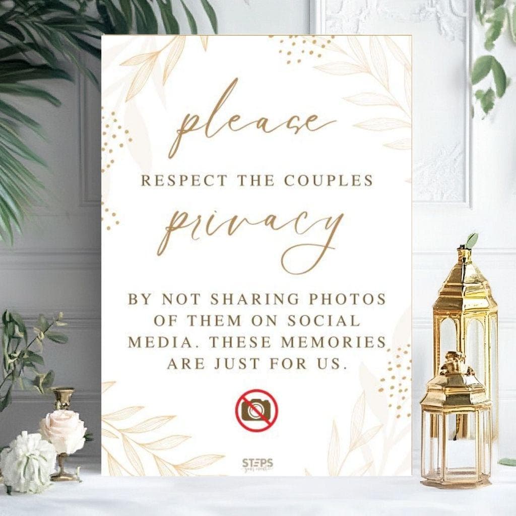 Personalised No Social Media Wedding Sign, Guest Notice, No Photos Until Posted, Notice for Wedding Guests, Printable Wedding Signs