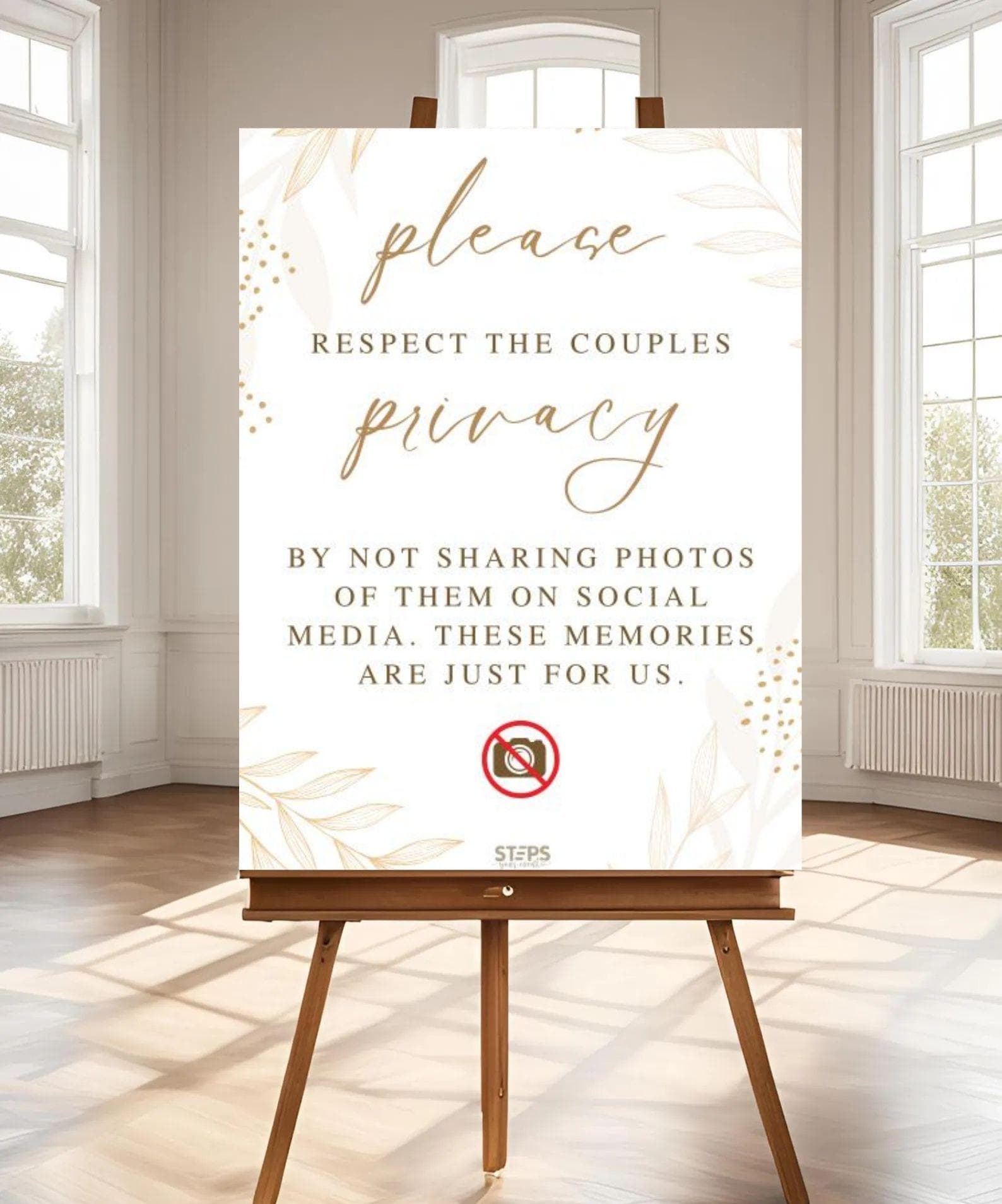Personalised No Social Media Wedding Sign, Guest Notice, No Photos Until Posted, Notice for Wedding Guests, Printable Wedding Signs - image 3