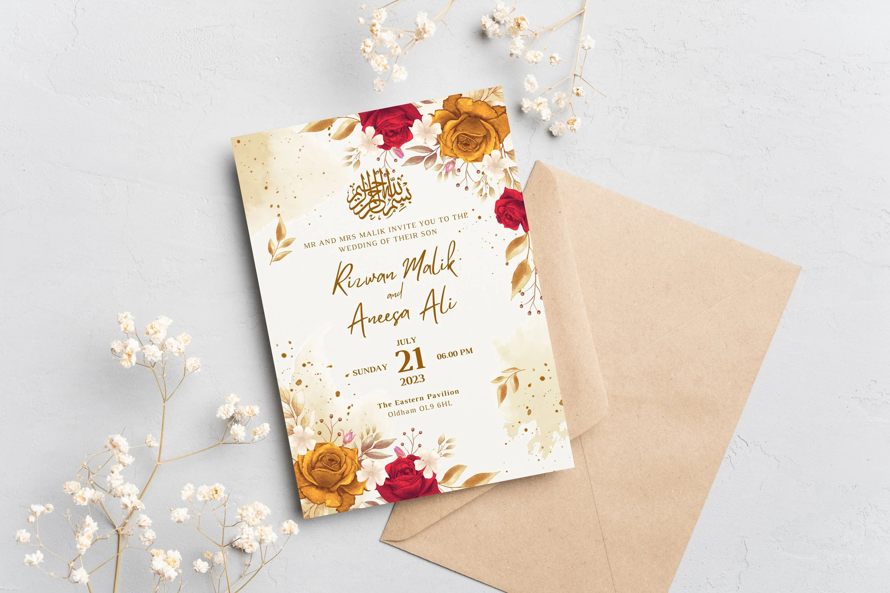 Editable Digital Muslim Wedding Invitation Template Nikkah Walimah Shaadi Baraat, Animated Wedding Invitation, Wedding Invite, einvite - image 2