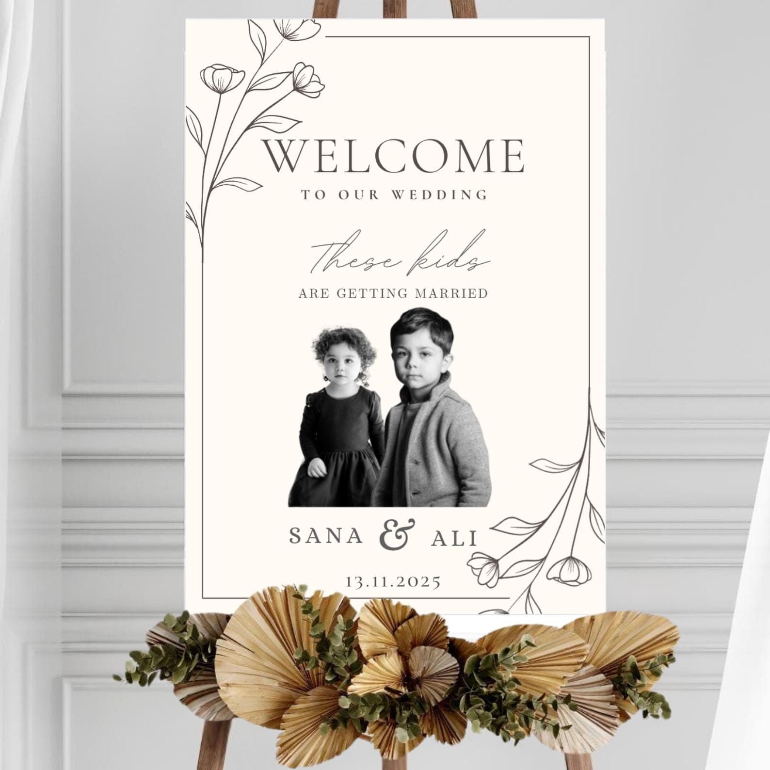 Personalised Wedding Childhood Photo, Welcome sign with childhood photo, wedding sign, kids canvas, These Kids Are Getting Married Sign - image 3