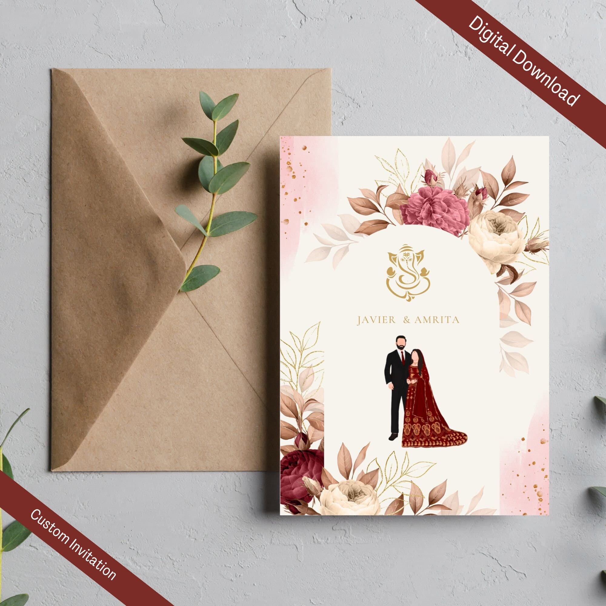 Indian Hindu Wedding Invitation, Hindu Wedding Invite, Indian Wedding Favour, Indian Wedding Card, Animated Indian Wedding Template Canva - image 3