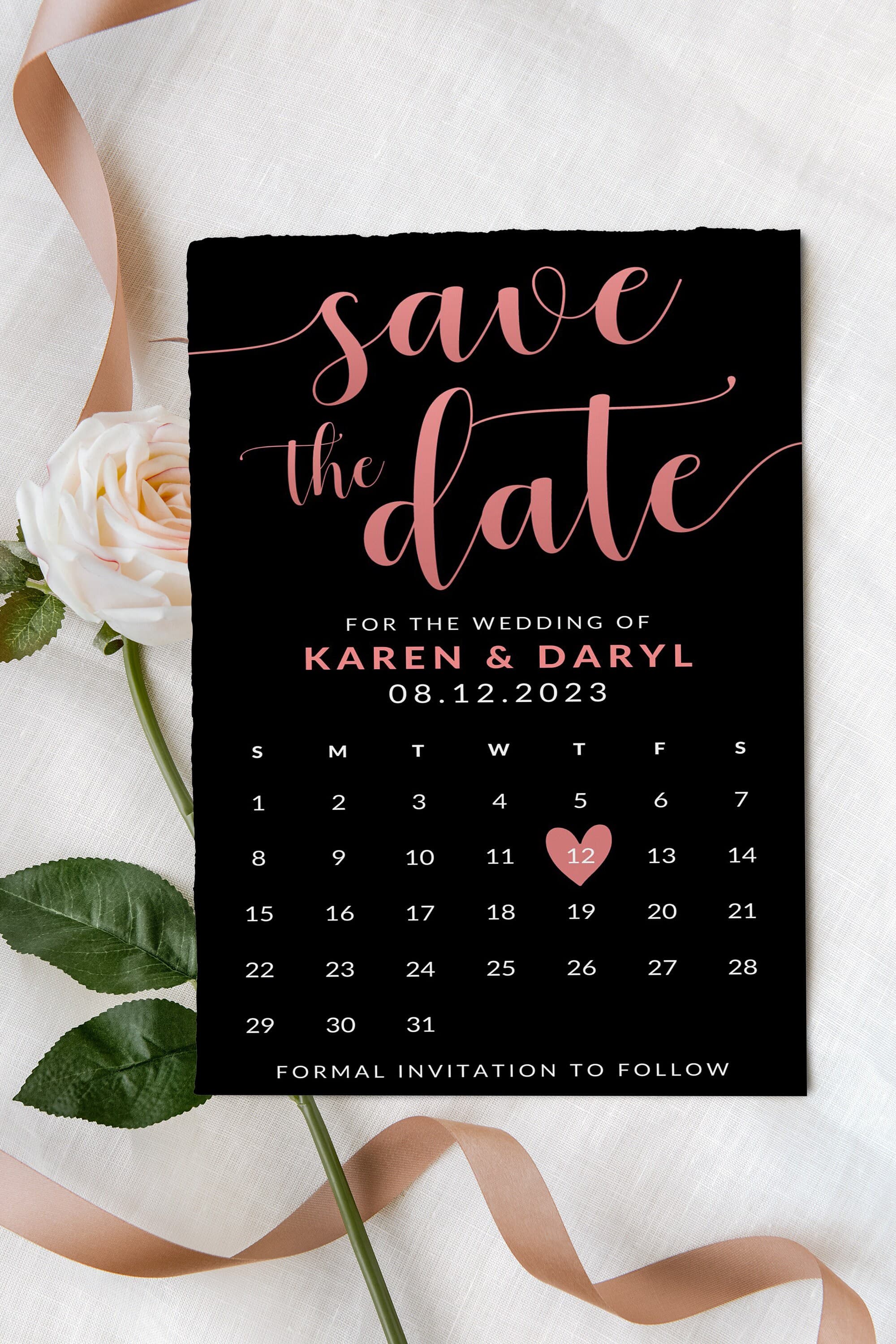 Save The Date Template, Eucalyptus Digital Save the Date Digital Download, Minimalist Save The Date Cards, Simple Save The Dates - image 4