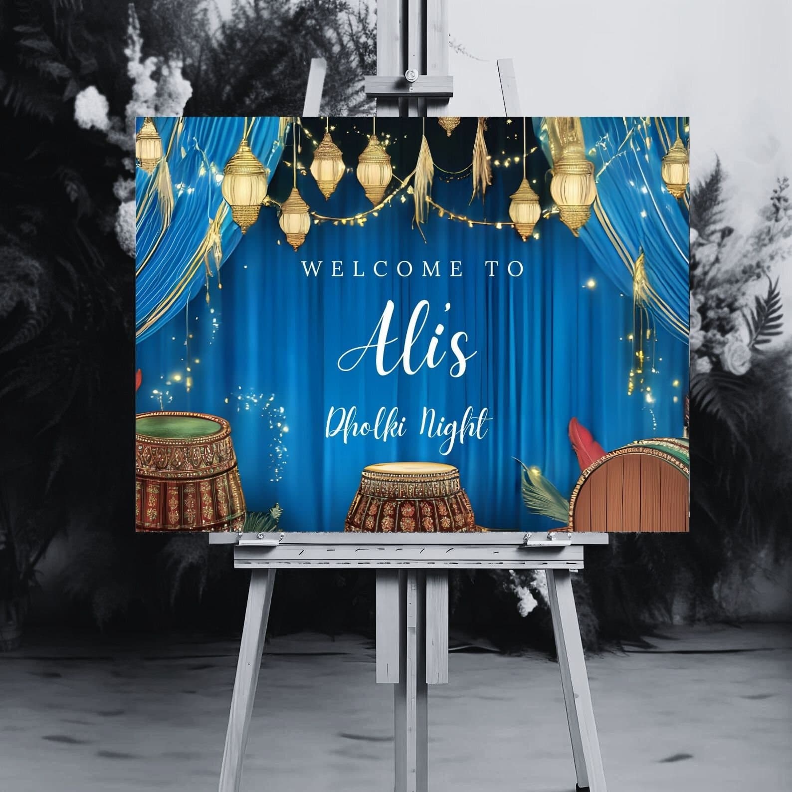 Dholki Welcome Sign, A1, A2, A3, A4, Pakistani Wedding, Dholak Night, Muslim Dholak Welcome Sign, Colourful Dholki Sign, Mehndi Welcome Sign - image 3