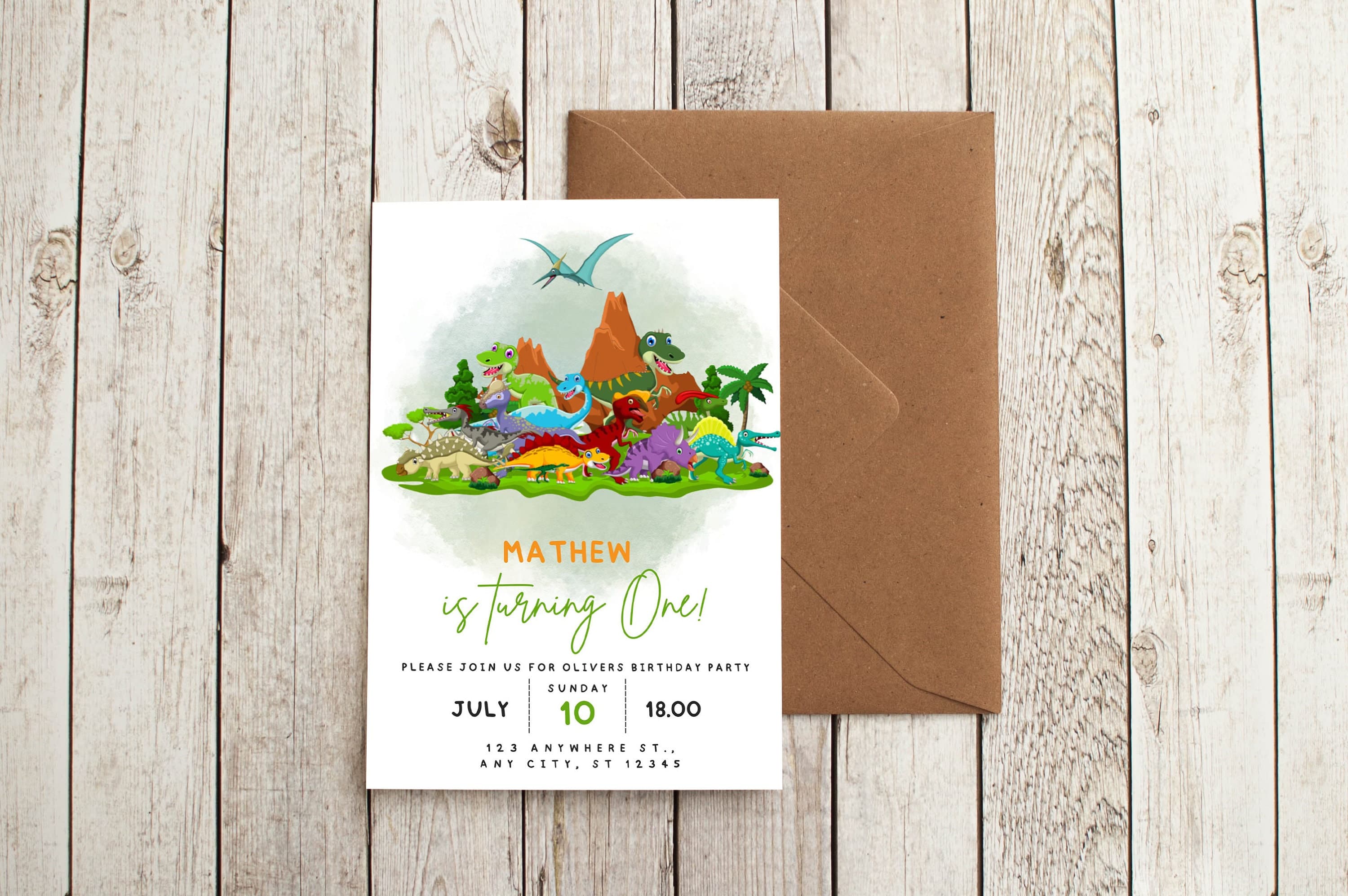 Editable Dinosaur Birthday Invitation, Digital Kids Birthday invite, Dinosaur Birthday invitation, Birthday Party Invitation, Dinosaur card - image 5