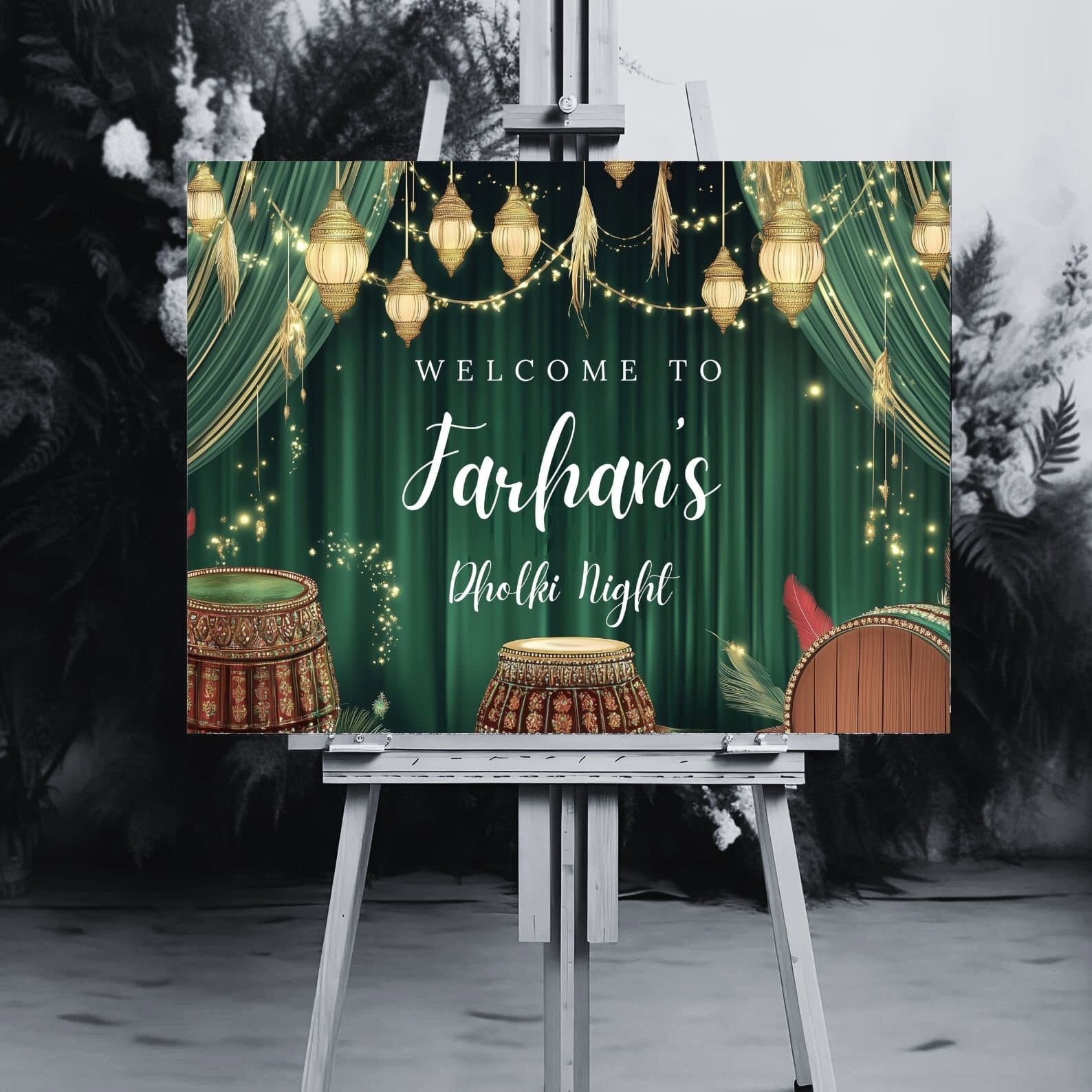 Dholki Welcome Sign, A1, A2, A3, A4, Pakistani Wedding, Dholak Night, Muslim Dholak Welcome Sign, Colourful Dholki Sign, Mehndi Welcome Sign