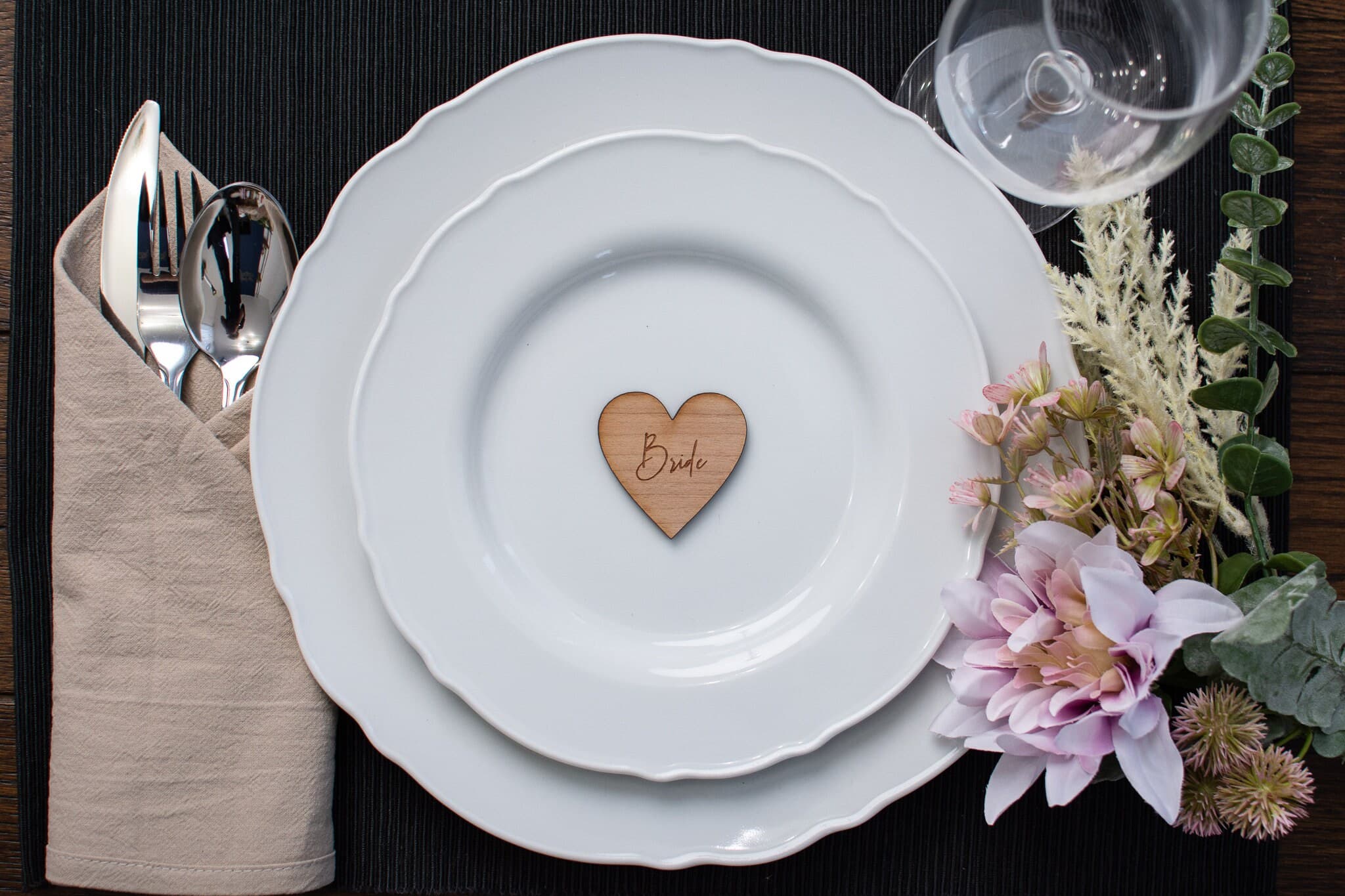 Wooden Heart Wedding Place Names - Table Decor - Personalised Favours - Wedding Day - Guest Seating - Classic Styling - Seating Plan - image 4