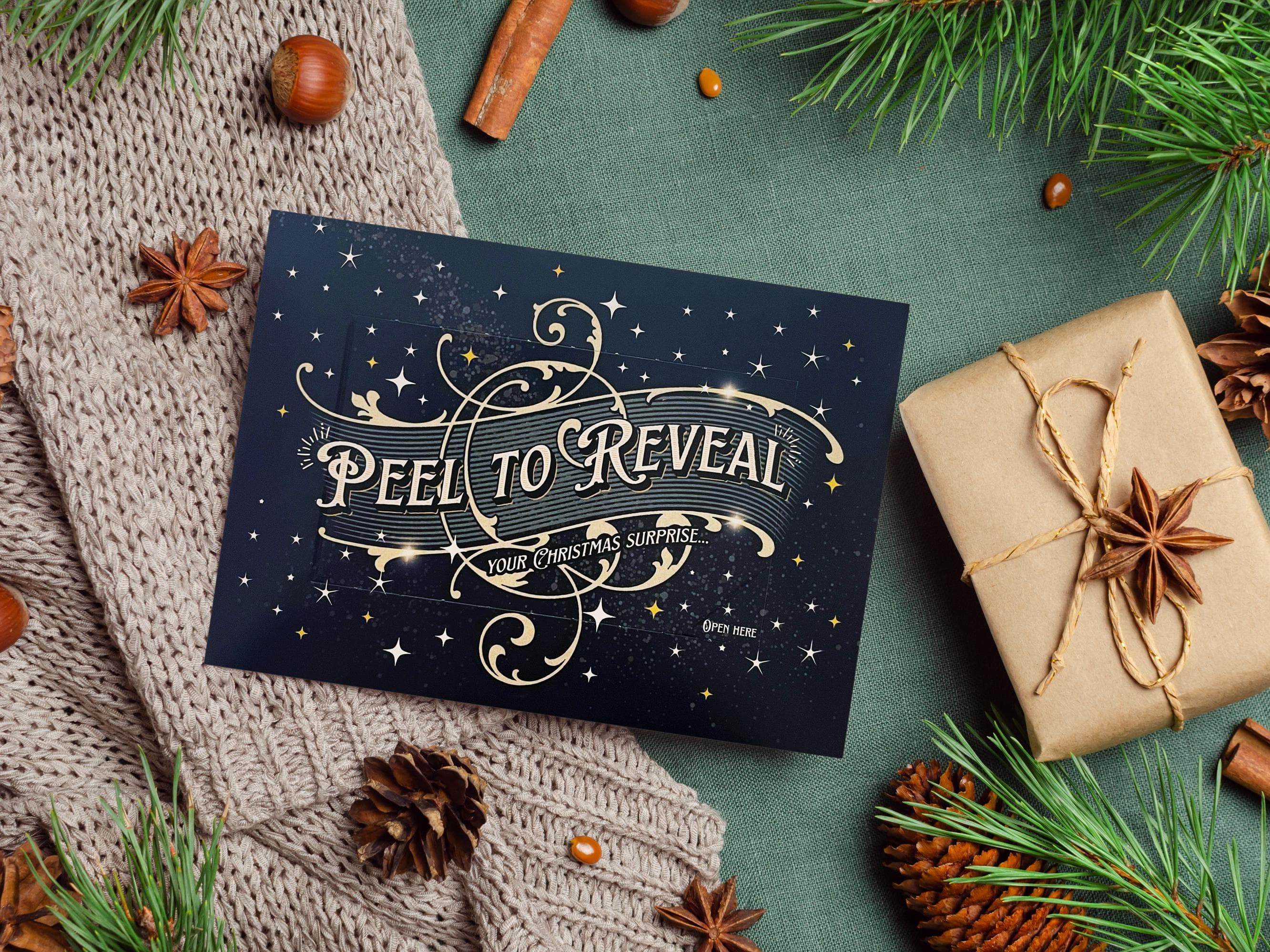 Personalised Christmas Peel to Reveal Card | For a Present that can't be wrapped | Xmas Gift or Surprise | Events, Tickets, Trips etc - image 4