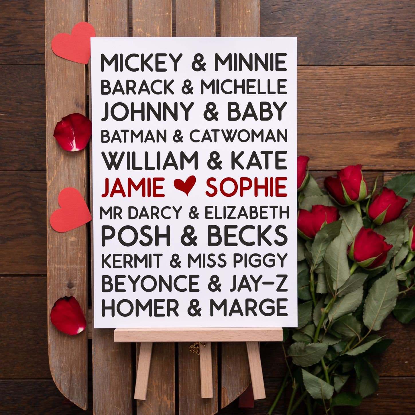 Famous Couples & Us Print - Personalised Valentine's Day Gift - Thoughtful Present - Romantic - Anniversary Gift - Wall Art - image 3