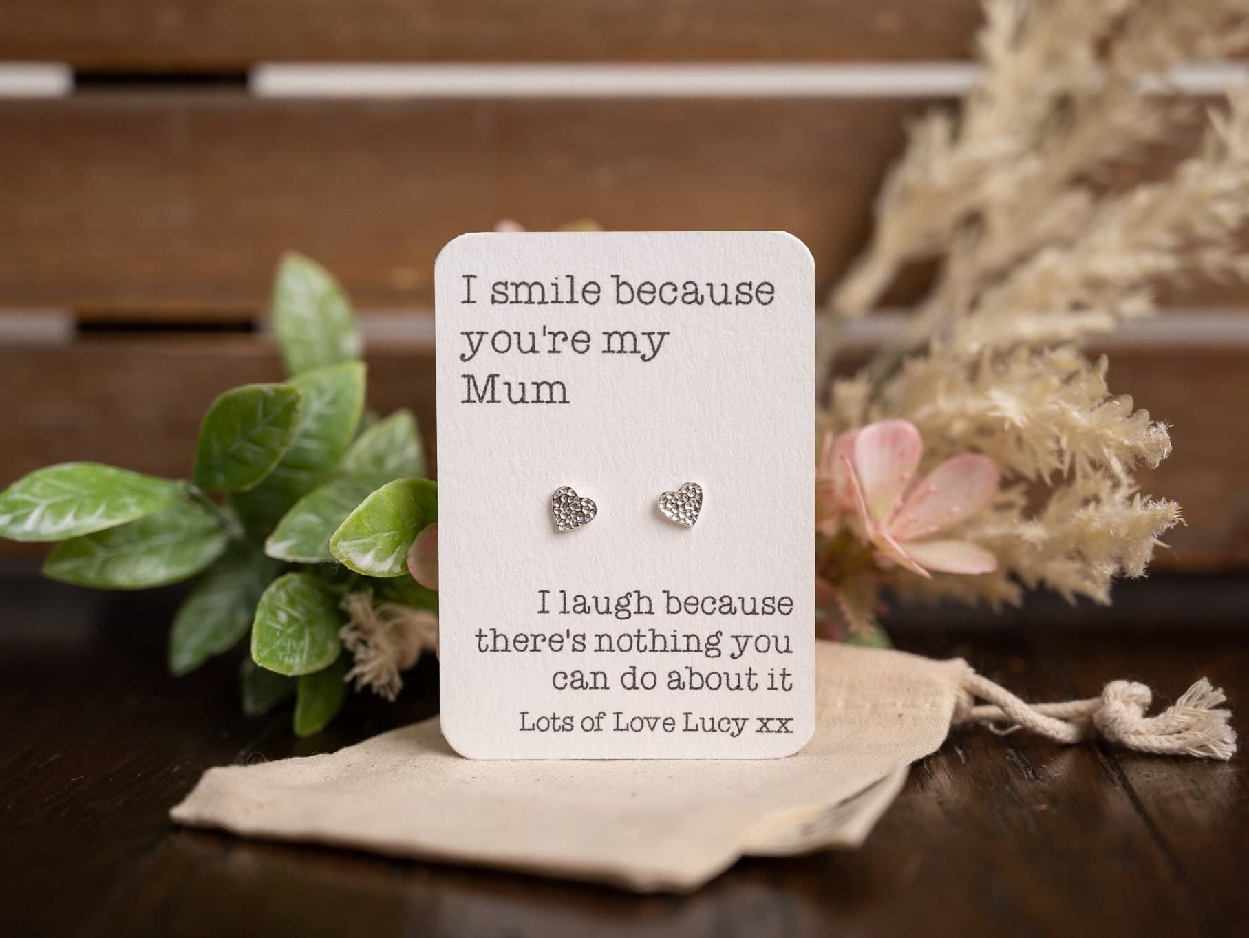 I Smile Because You're My... Earrings - Sterling Silver - Jewellery - Earrings - Cute and Personalised Gift - Ideal Mother's Day Gift