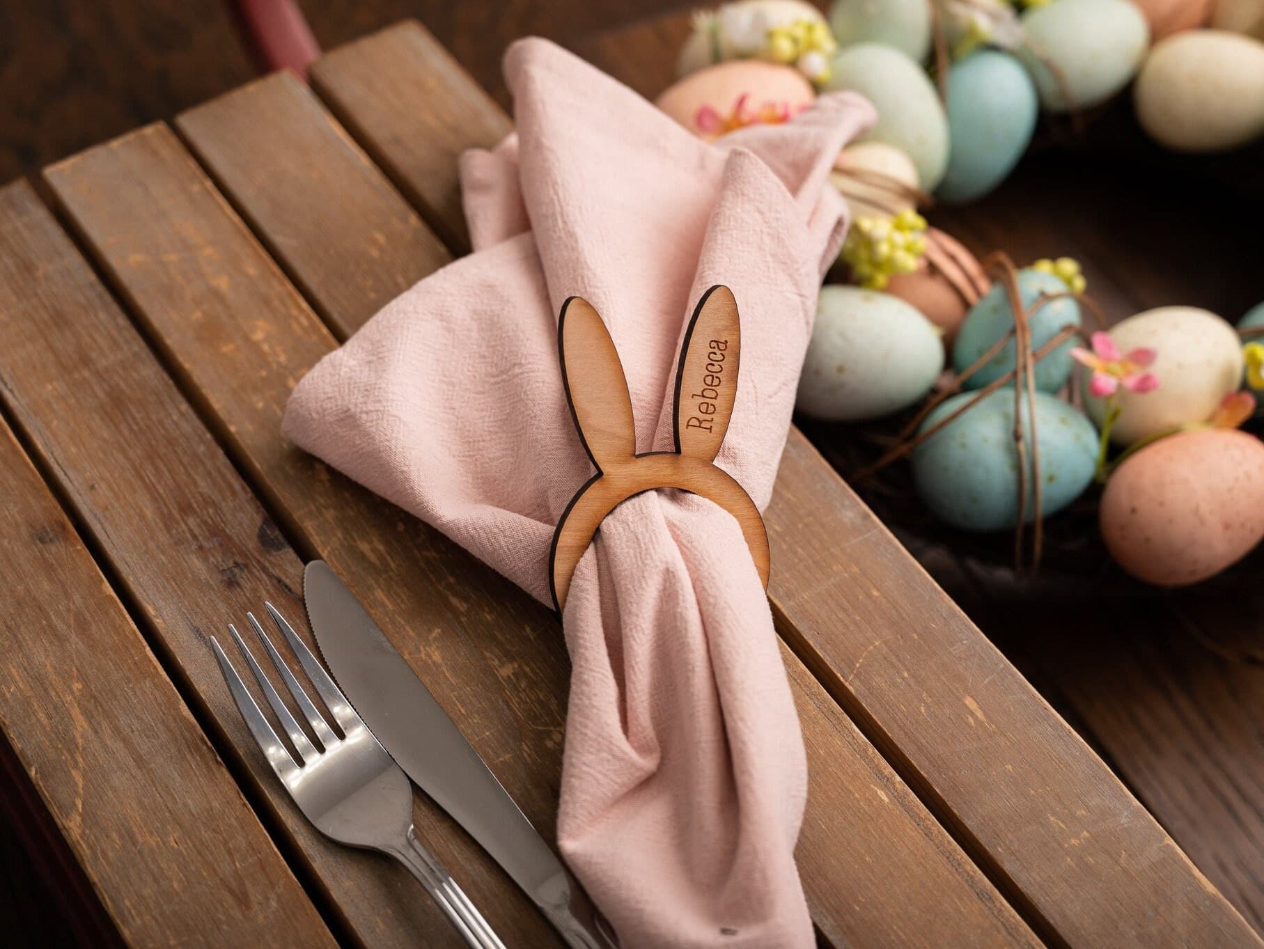 Wooden Easter Bunny Place Names For Easter Sunday Dinner - Personalised Keepsake - Easter - Sunday Roast - Table Decor - Unique Gift - Name