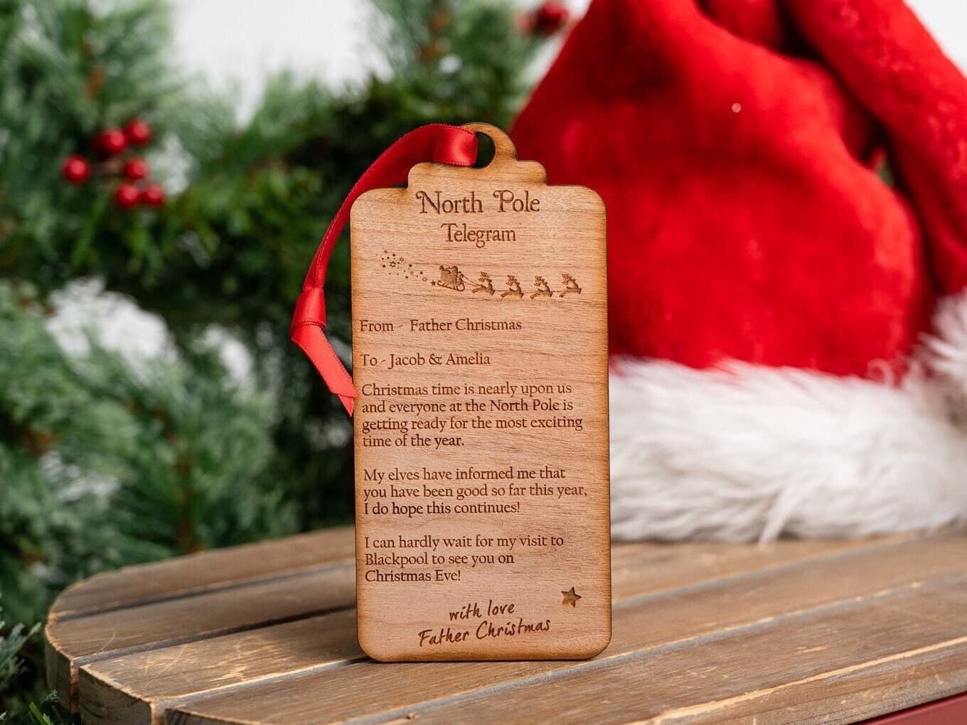Personalised Christmas 'Telegram' Tree Decoration - Personalised Gift - Father Christmas or Santa - Children's Magic - Sentimental Keepsake - image 3