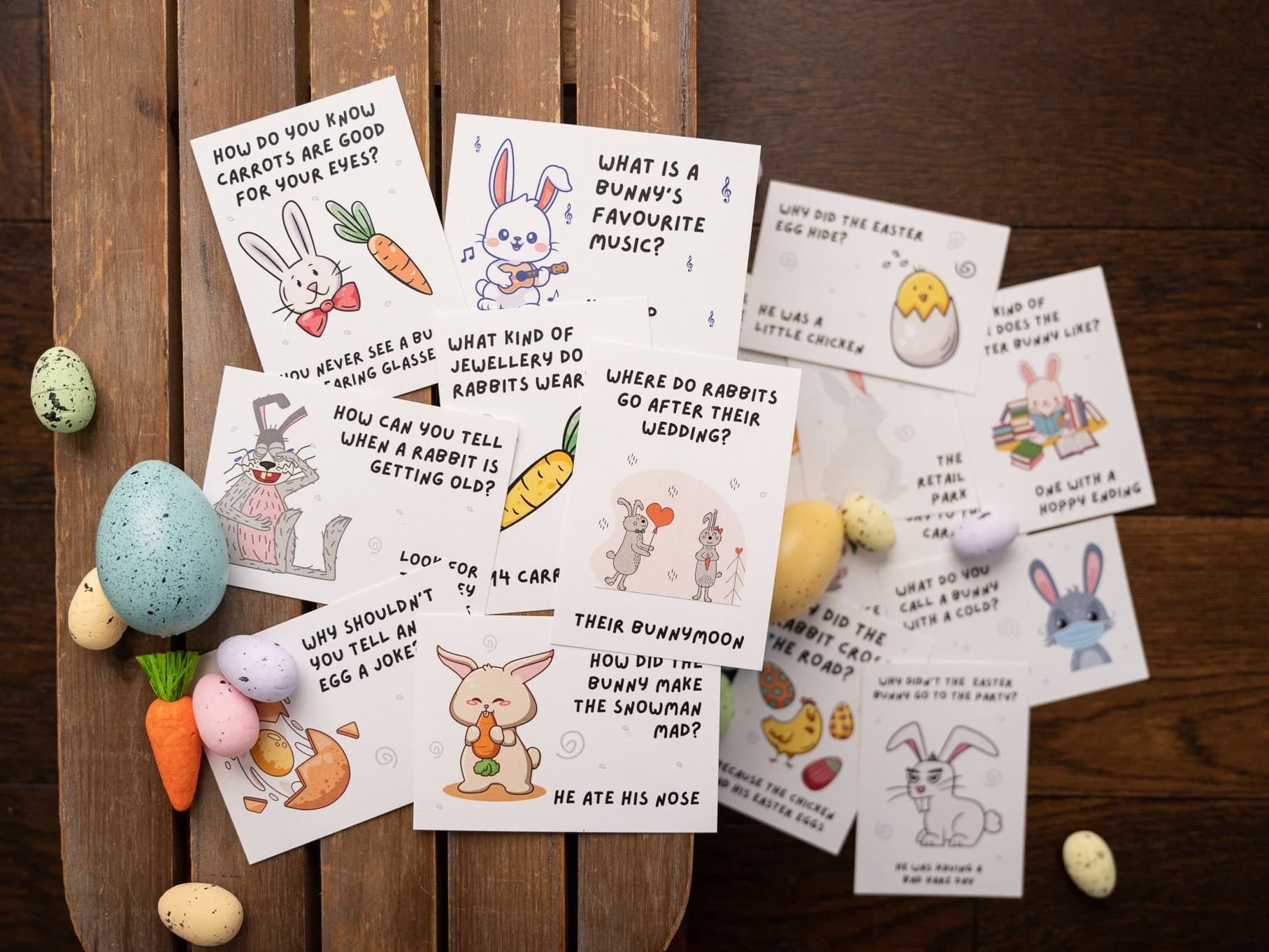 Easter Joke Cards - 16 Jokes - Rhymes - Fun For The Kids - Table Settings - Hide In Eggs - Easter Fun For All - Packlunch Box Size - image 3