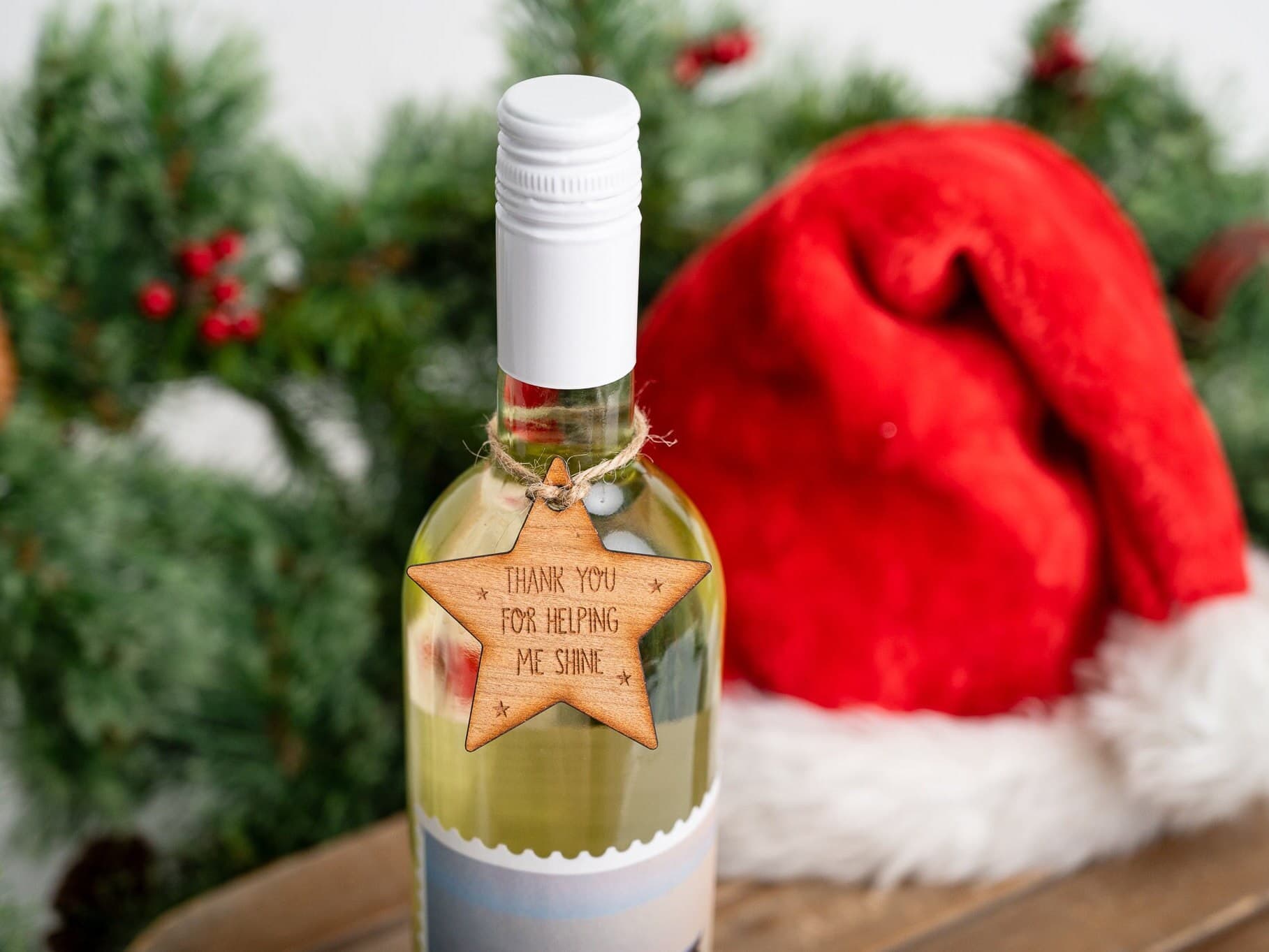 Thank You For Helping Me Shine Gift Tag - Wooden Star Shaped - Boujee Up A Xmas Gift - Special Touch -  Present Gift Tag - Gift For Teacher - image 4
