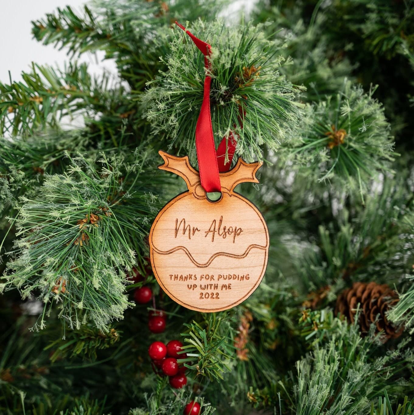 Thanks for Pudding Up With Me Bauble - Gift For Teacher - Christmas Present Idea - Thoughtful - Keepsake - Personalised Gift - End Of Term - image 5