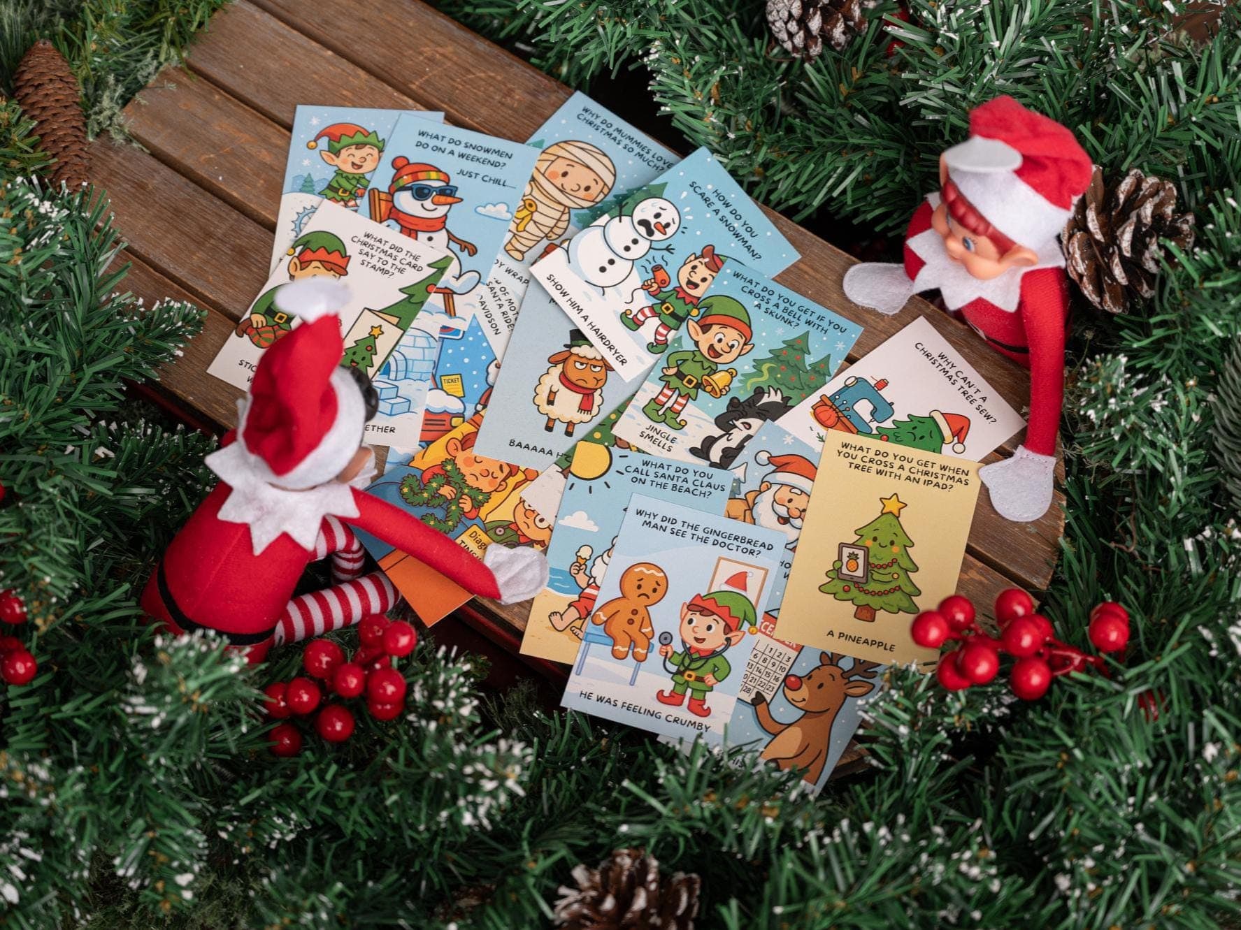 Everyday Elf Joke Cards - Props - Christmas Elf - Elf On The - Elf Extras - 16 Different Jokes - 2025 Pack - Xmas Magic - Christmas Magic