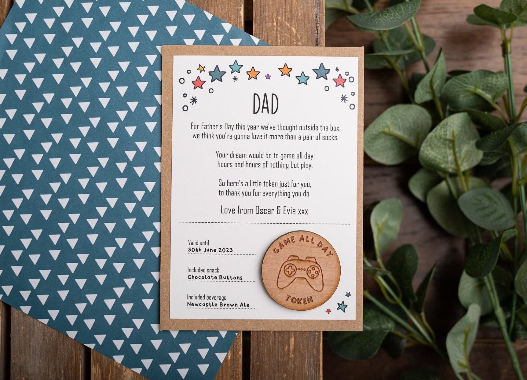Gaming Dad Father's Day Token - Personalised Poem Gift - Day of Gaming - Gaming Enthusiasts - Gift for Dads or Grandads etc - Modern Present