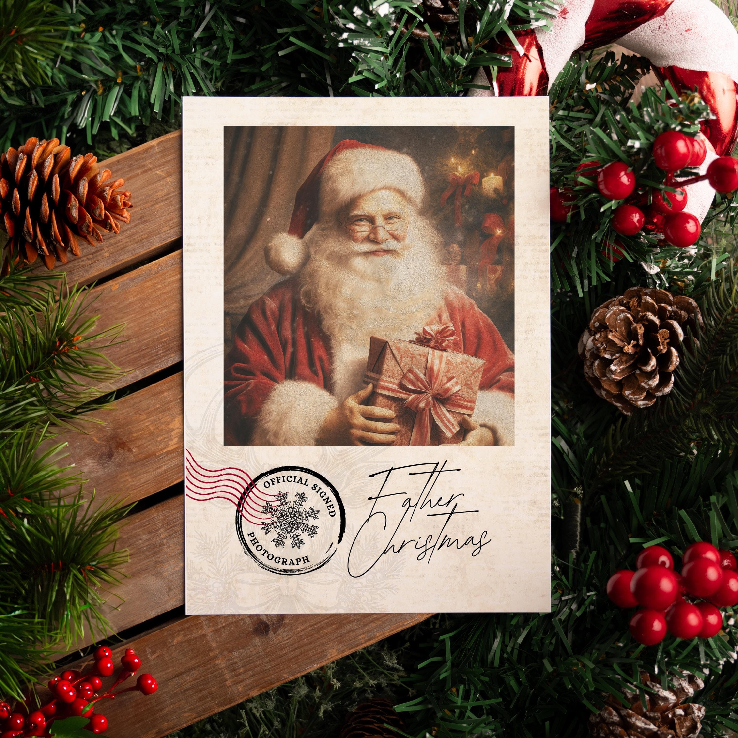 Official Signed Photograph - Santa Claus or Father Christmas - Creative Idea - Specially Designed To Wow The Children - Christmas Themed - image 3