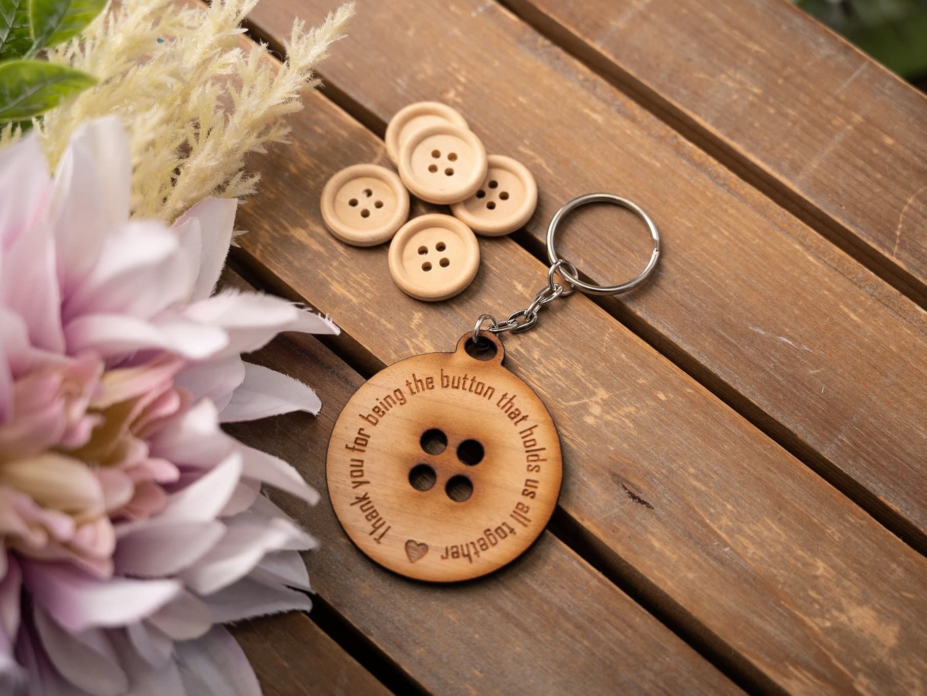 SALE ** Button Keyring - Thank you for being the button that holds us together - Mother's Day Gift - Gift for Mum, Grandma, Mam etc