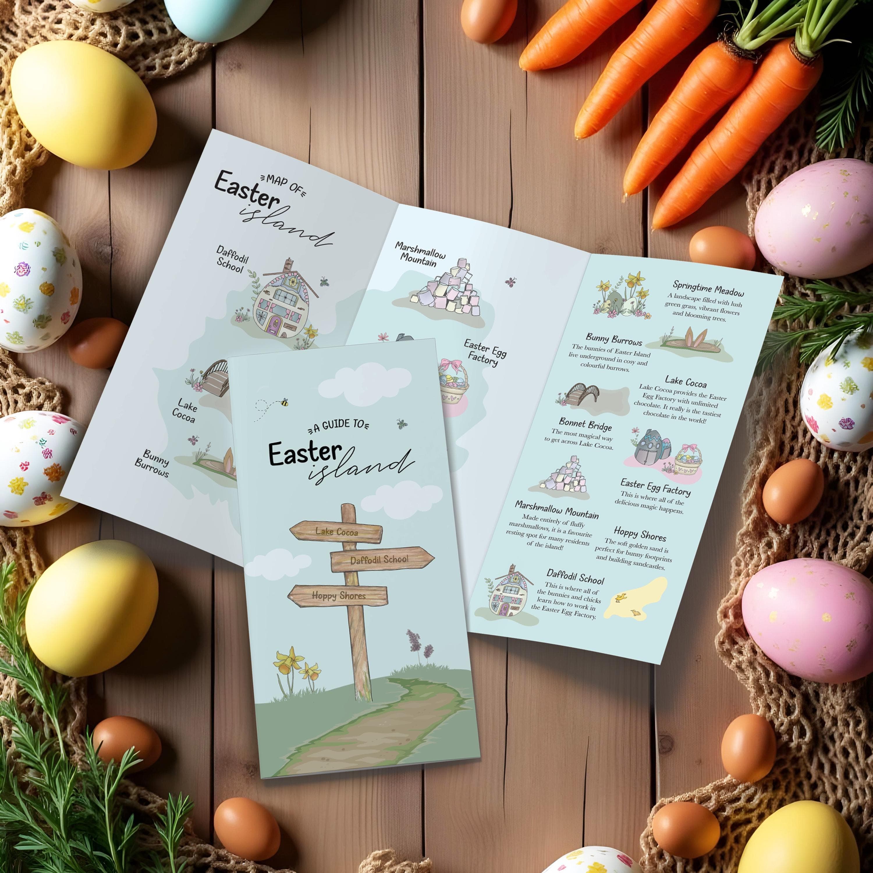 A Guide to Easter Island where The Easter Bunny Lives | Children's Magic | Easter Make Believe | Gift for Kids | Childhood Memories | Unique