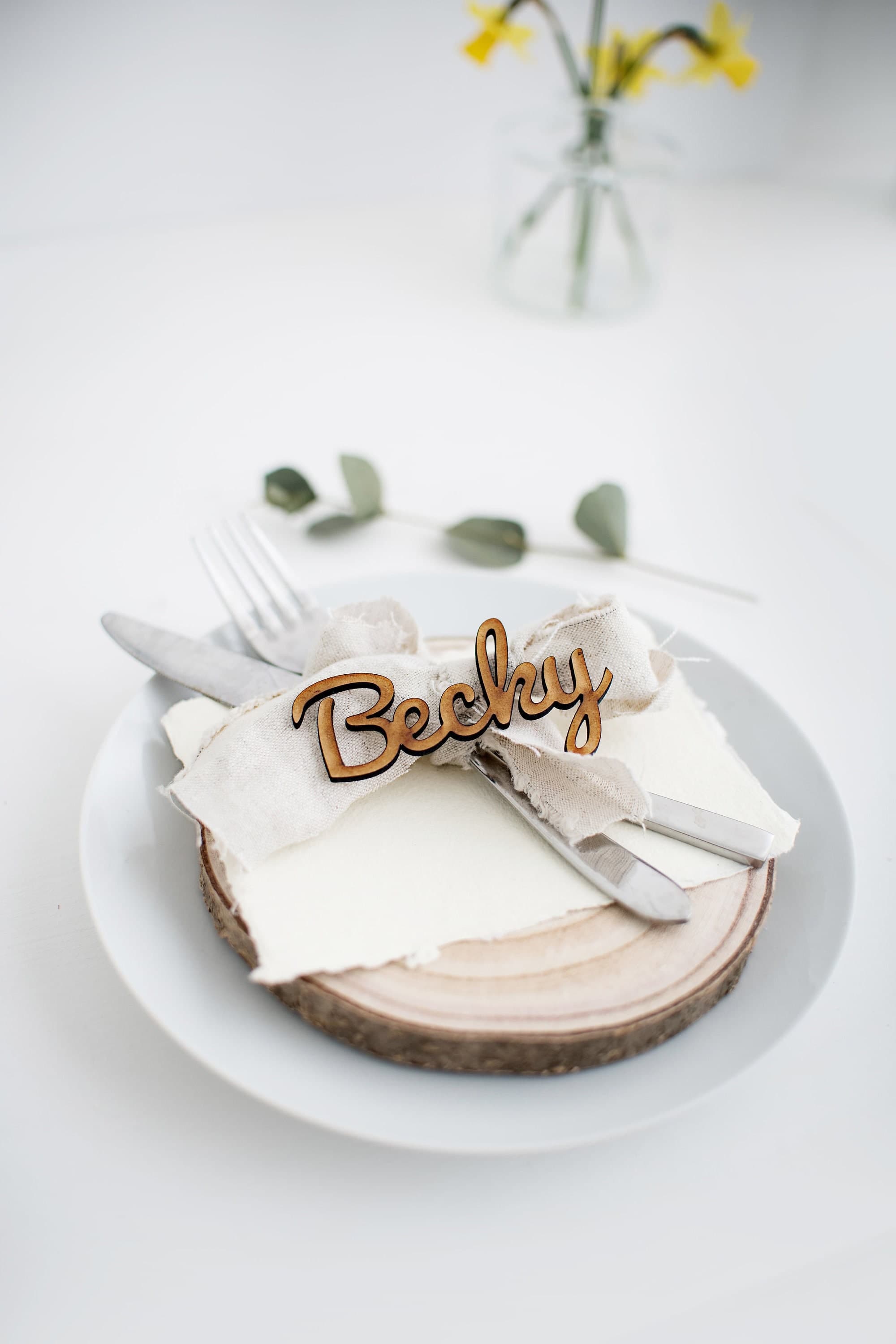 Wooden Wedding Names - Place Names - Table Decor - Personalised Favours - Wedding Day - Guest Seating - Unique Wedding Idea - Traditional - image 4