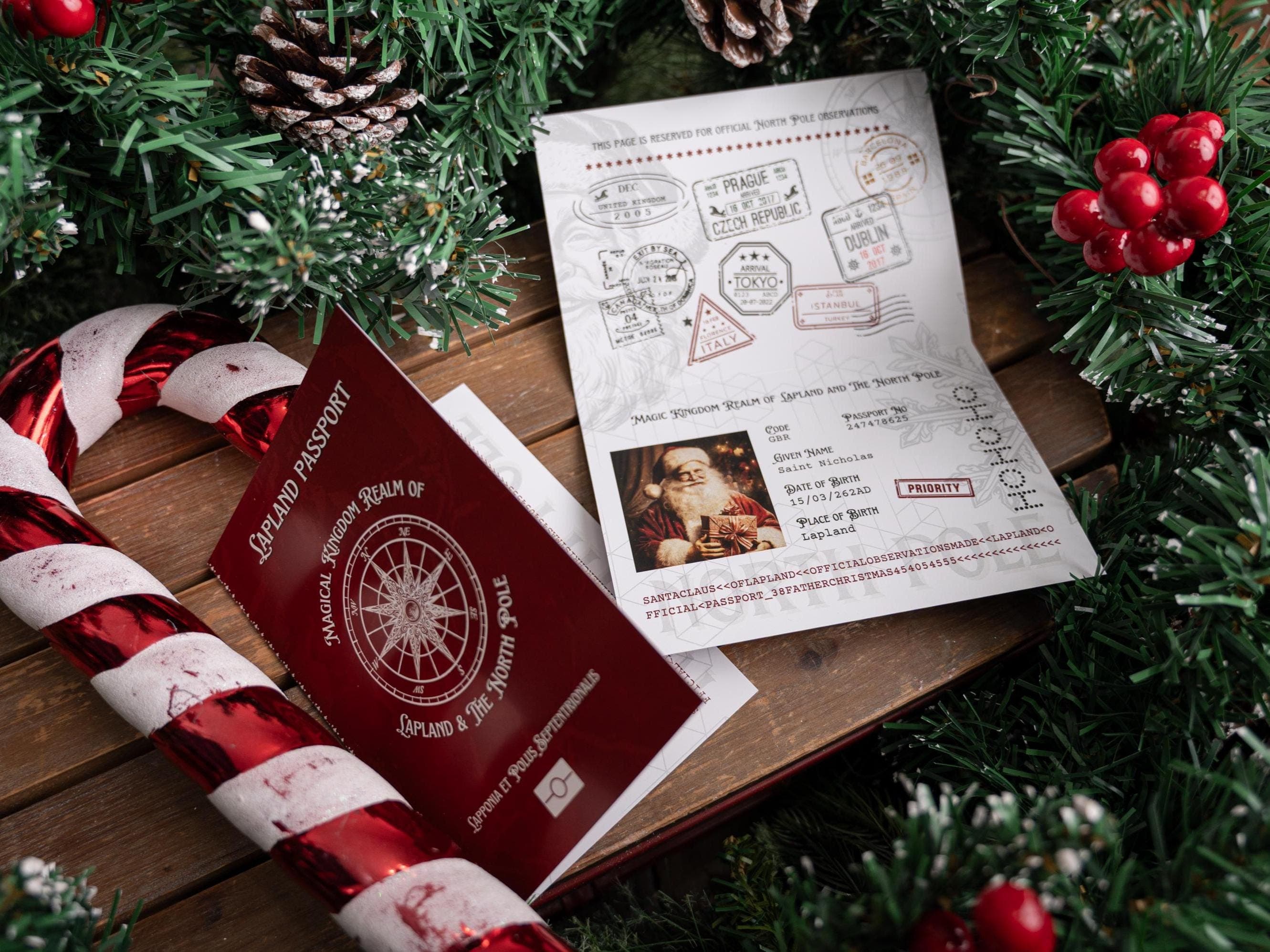 Official Saint Nicholas Lapland Passport - Creative Idea - Specially Designed To Wow The Children - Christmas Themed - Children's Magic