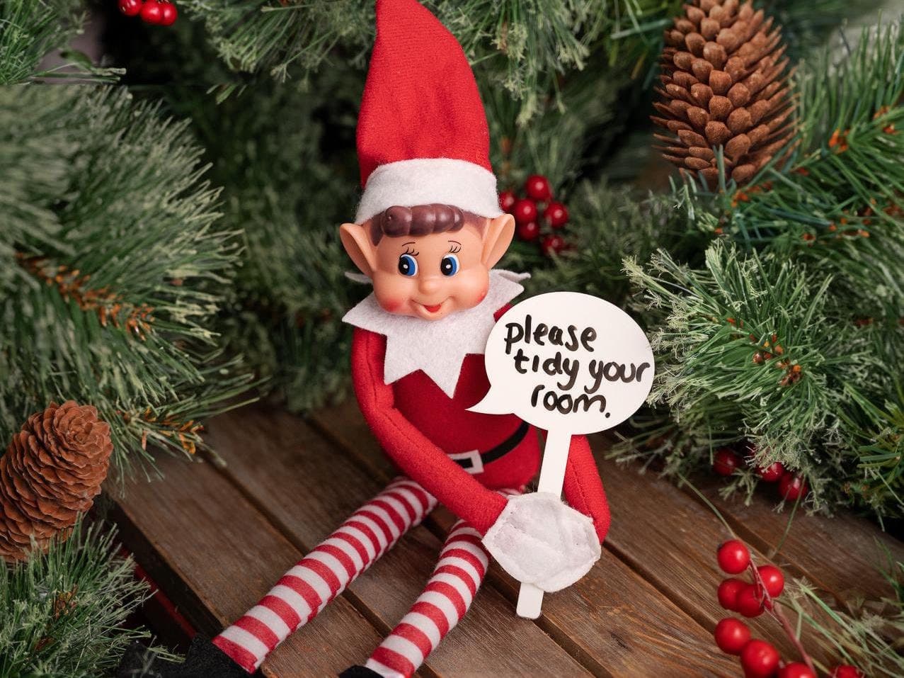 Elf Acrylic Drywipe Mini Speech Sign - Elf Props - Christmas Elf - Elf On The - Elf Extras - Xmas Magic - Christmas Magic - Helpful Extra
