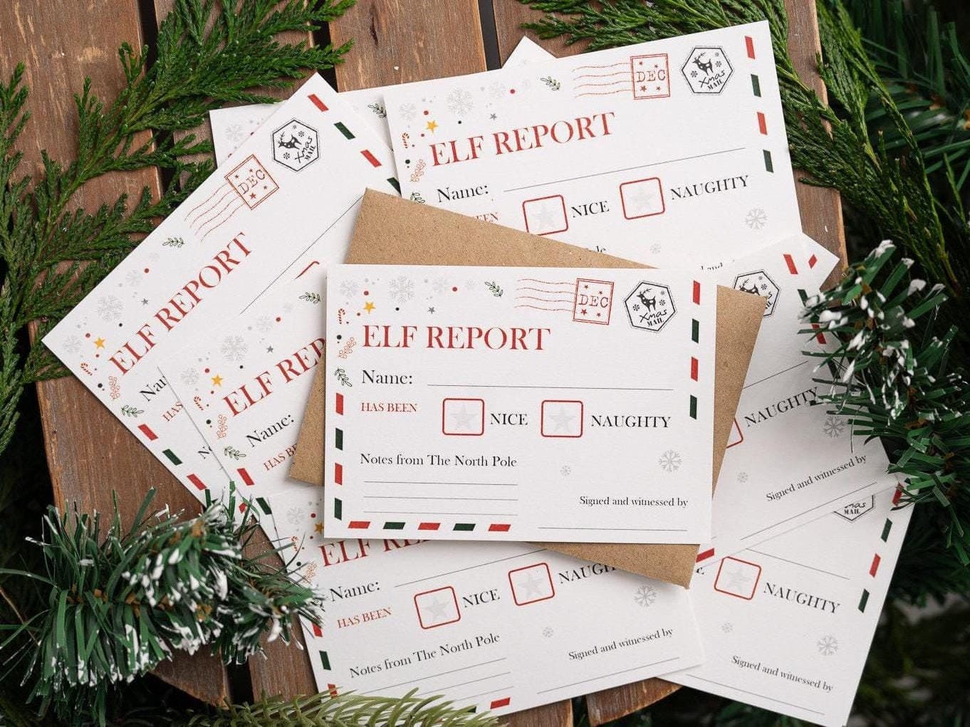 Everyday Elf Report Cards - Childs Behaviour Report From North Pole - Props - Christmas Elf - Elf On The - Elf Extras - Xmas Christmas Magic