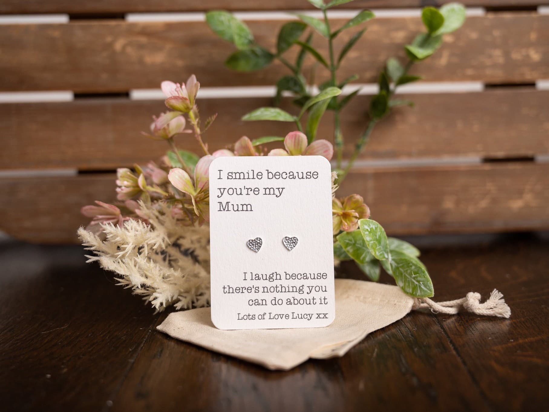 I Smile Because You're My... Earrings - Sterling Silver - Jewellery - Earrings - Cute and Personalised Gift - Ideal Mother's Day Gift - image 3
