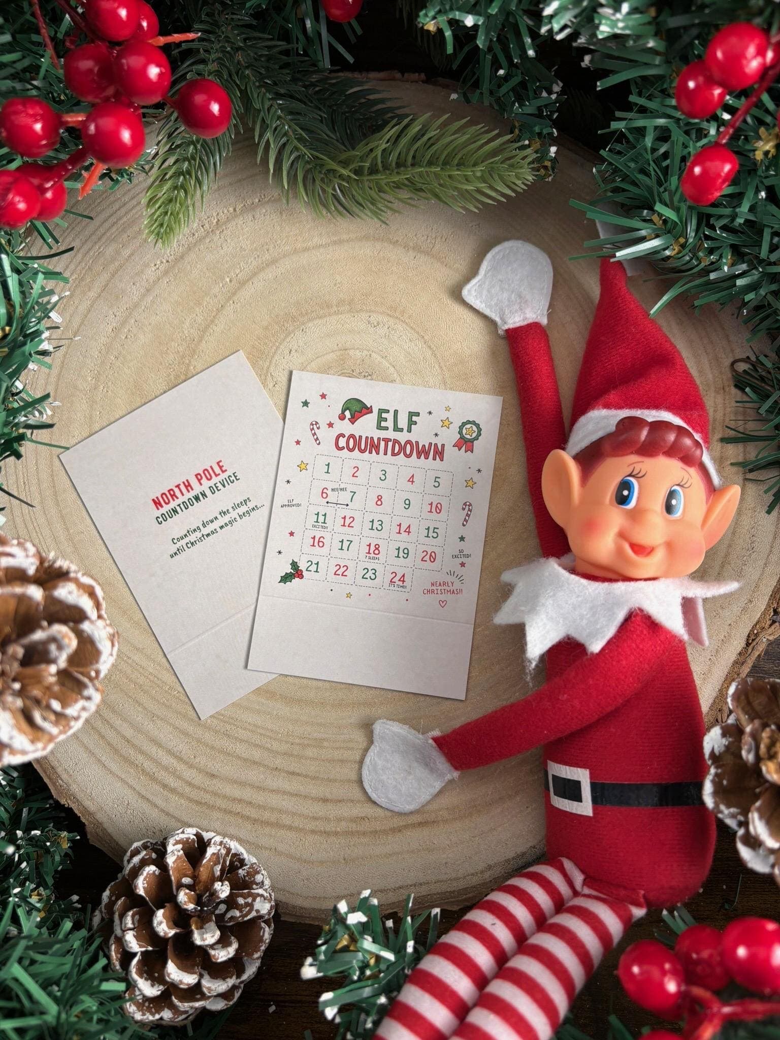 Official Elf Countdown Calendar - Christmas Elf - Elf On The - Elf Extras - Christmas Magic - December - Children's Magic - Xmas Activity