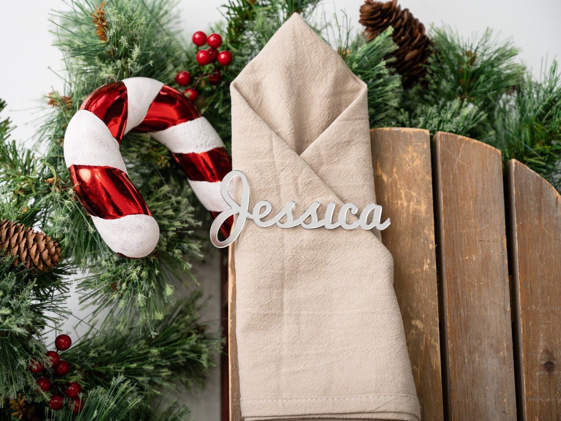 Acrylic Christmas Dinner Place Names - Table Decor Or Present Tag - Christmas Dinner - Boxing Day - Boujee Accessories - Xmas Gift Tag