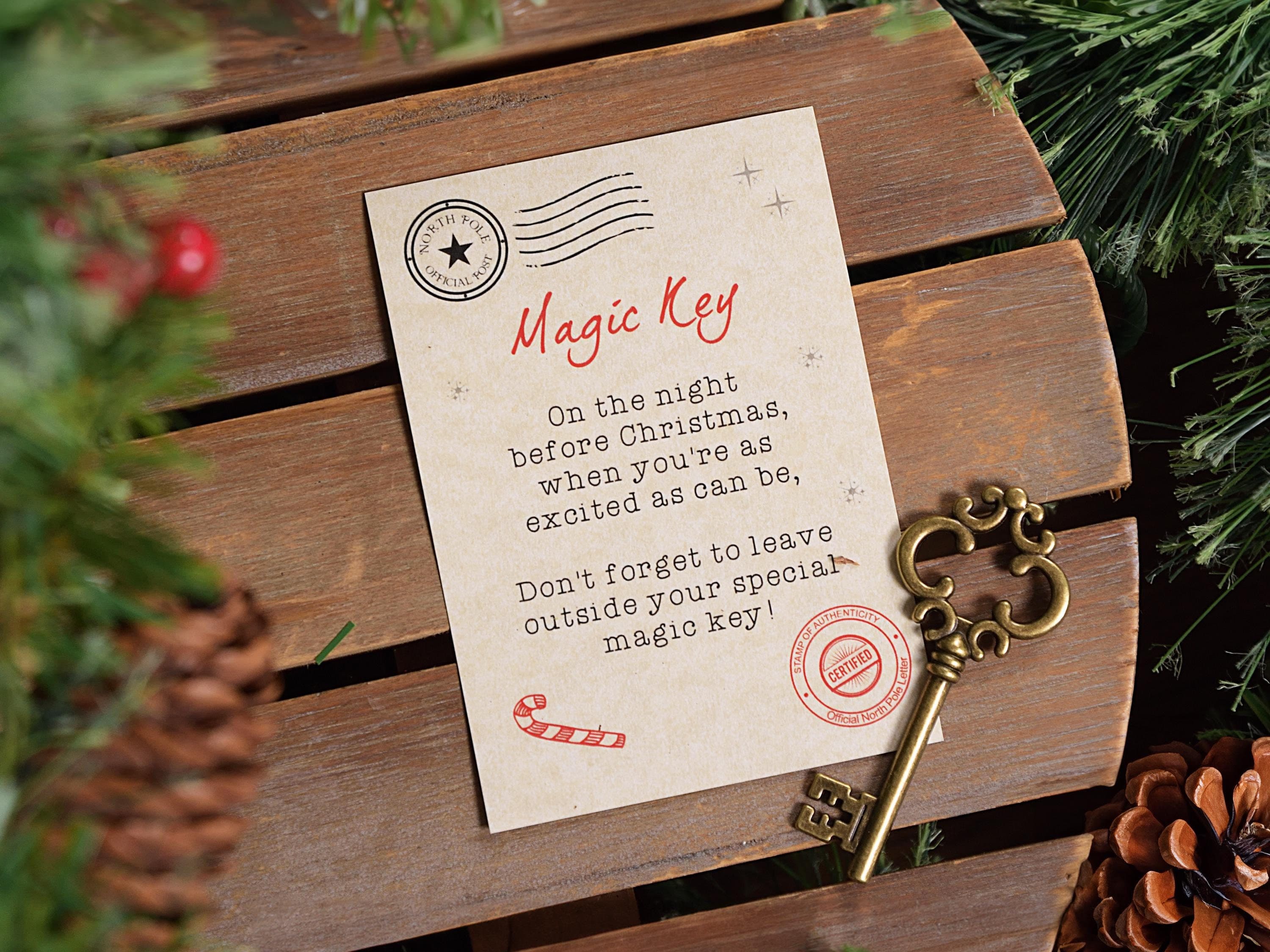 Magic Key with Poem - Christmas Eve Idea - Gift For Kids - Make Believe - Children's Magic - Twas the Night Before Christmas - Santa Key