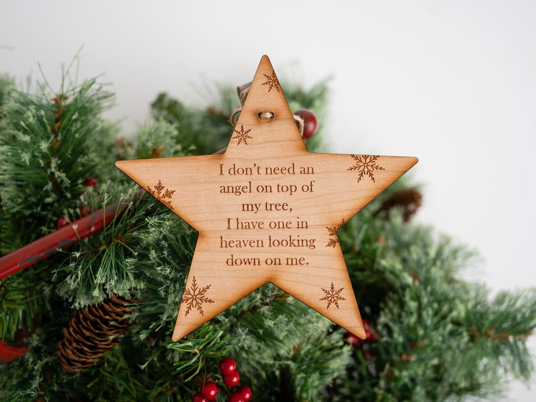 Angel Star Tree Topper - Xmas Tree Topper - Alternative Angel - Extra Special - Thoughtful Addition - Wooden Long Lasting - Angel In Heaven - image 3