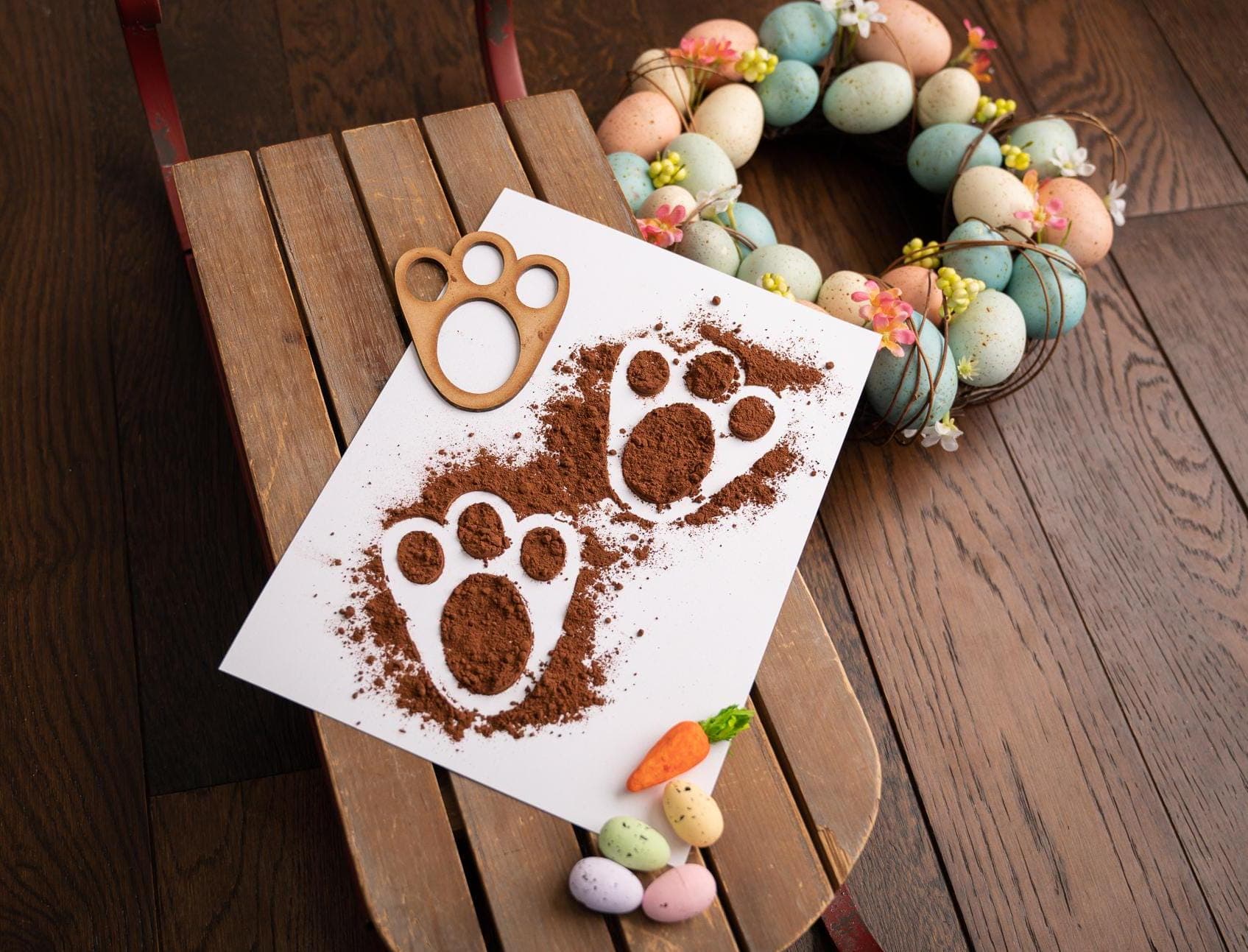 Bunny Foot Stencil | Children's Magic | Bunny Footprint Left Out to Show The Bunny has been | Gift for Kids | Easter Magic | Make Believe