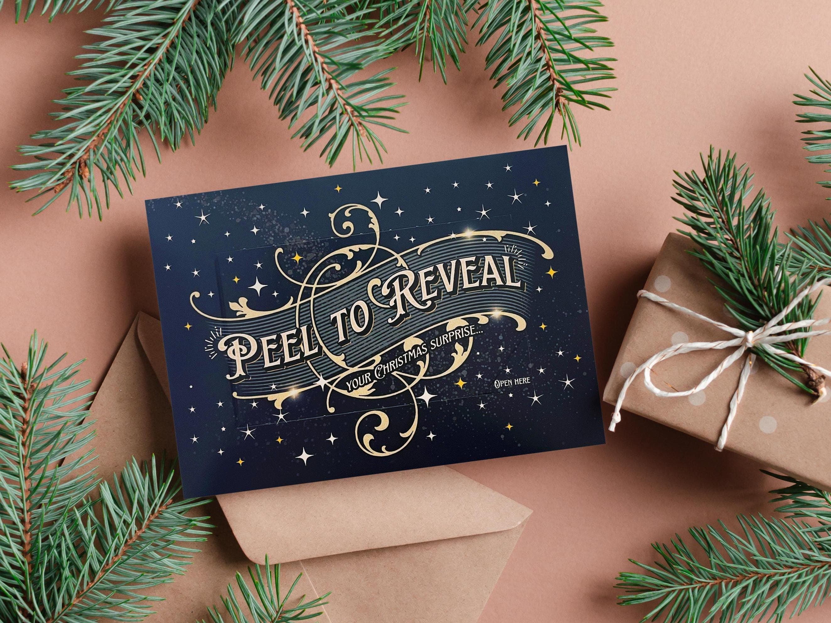 Personalised Christmas Peel to Reveal Card | For a Present that can't be wrapped | Xmas Gift or Surprise | Events, Tickets, Trips etc - image 5