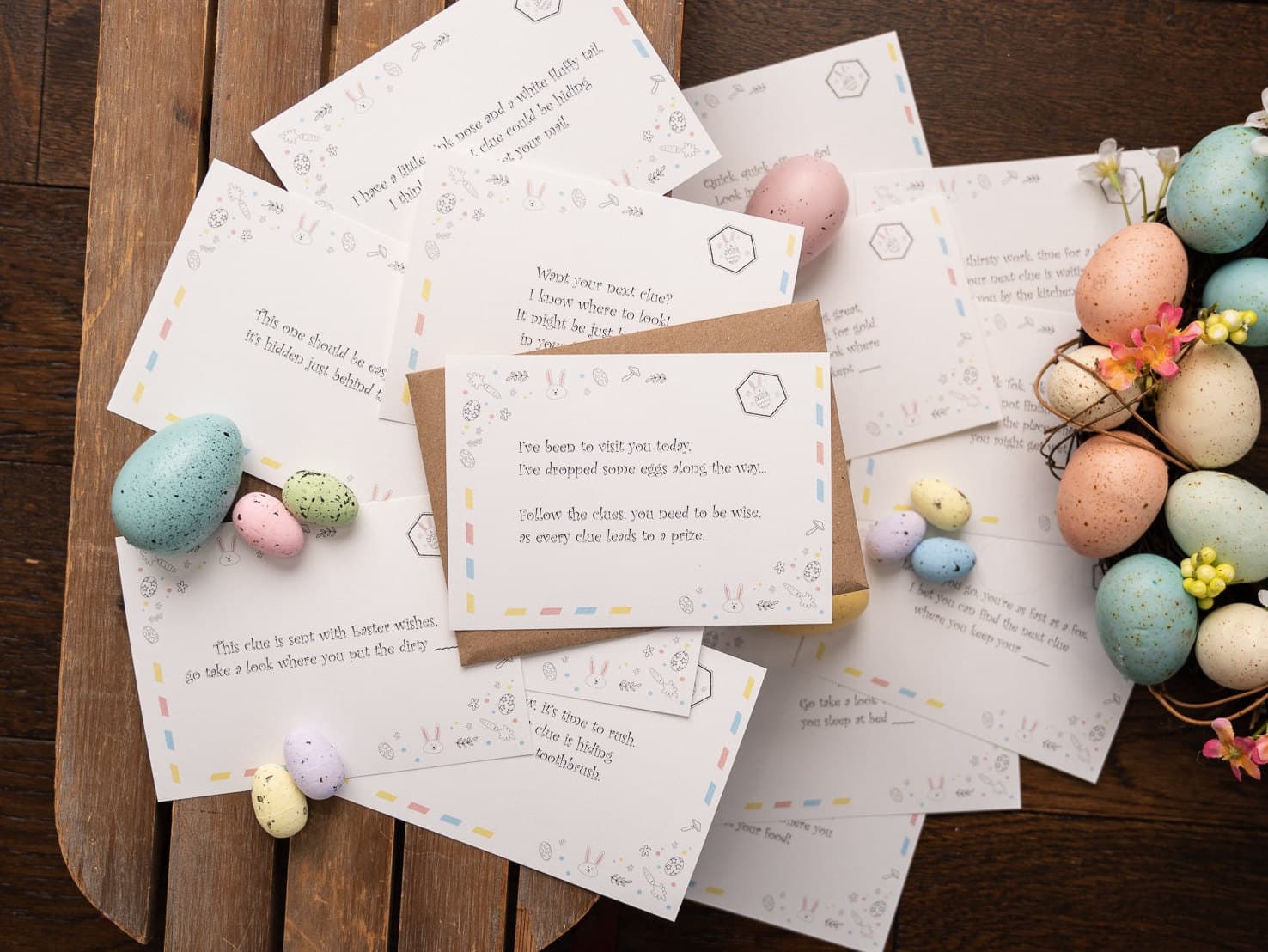Easter Egg Hunt - Easter Bunny Clue Cards - 15 Clues - Rhyme Puzzle - Easter Game - Indoor Hunt Scavenger Hunt - Fun Activity For The Kids - image 3