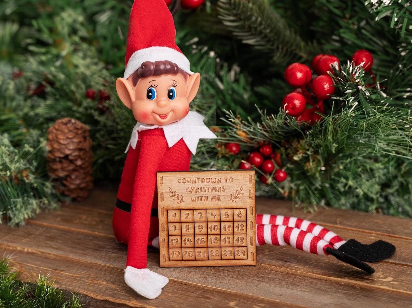 Everyday Elf Wooden Christmas Countdown Prop - Props - Christmas Elf - Elf On The - Elf Extras - Xmas Magic - Christmas Magic - Elf Game
