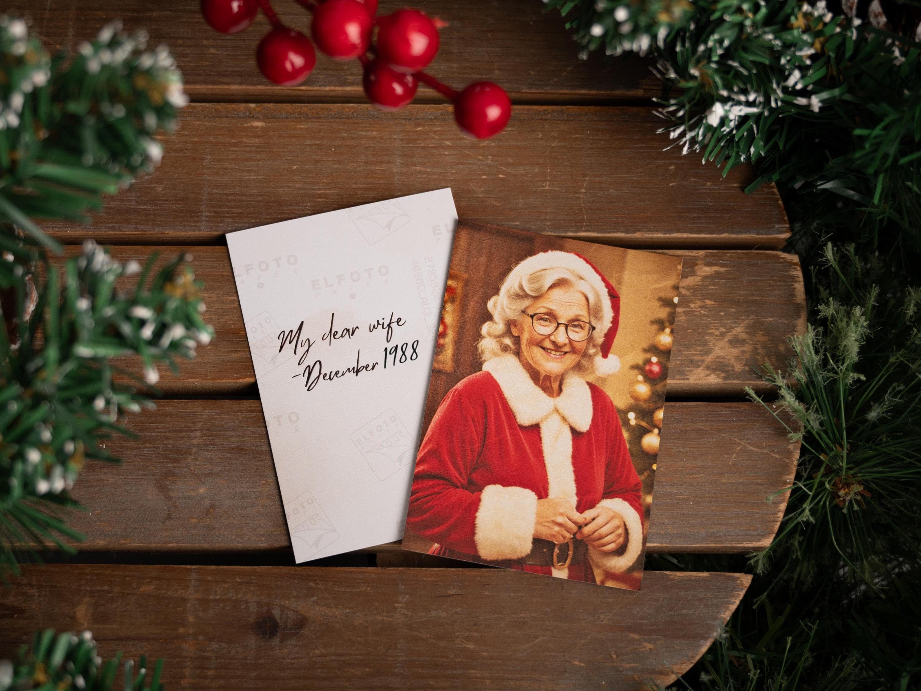 Santa Dropped His Photo of Mrs Claus - Creative Idea - Specially Designed To Wow The Children - Vintage Photo - Xmas Eve - Make Believe
