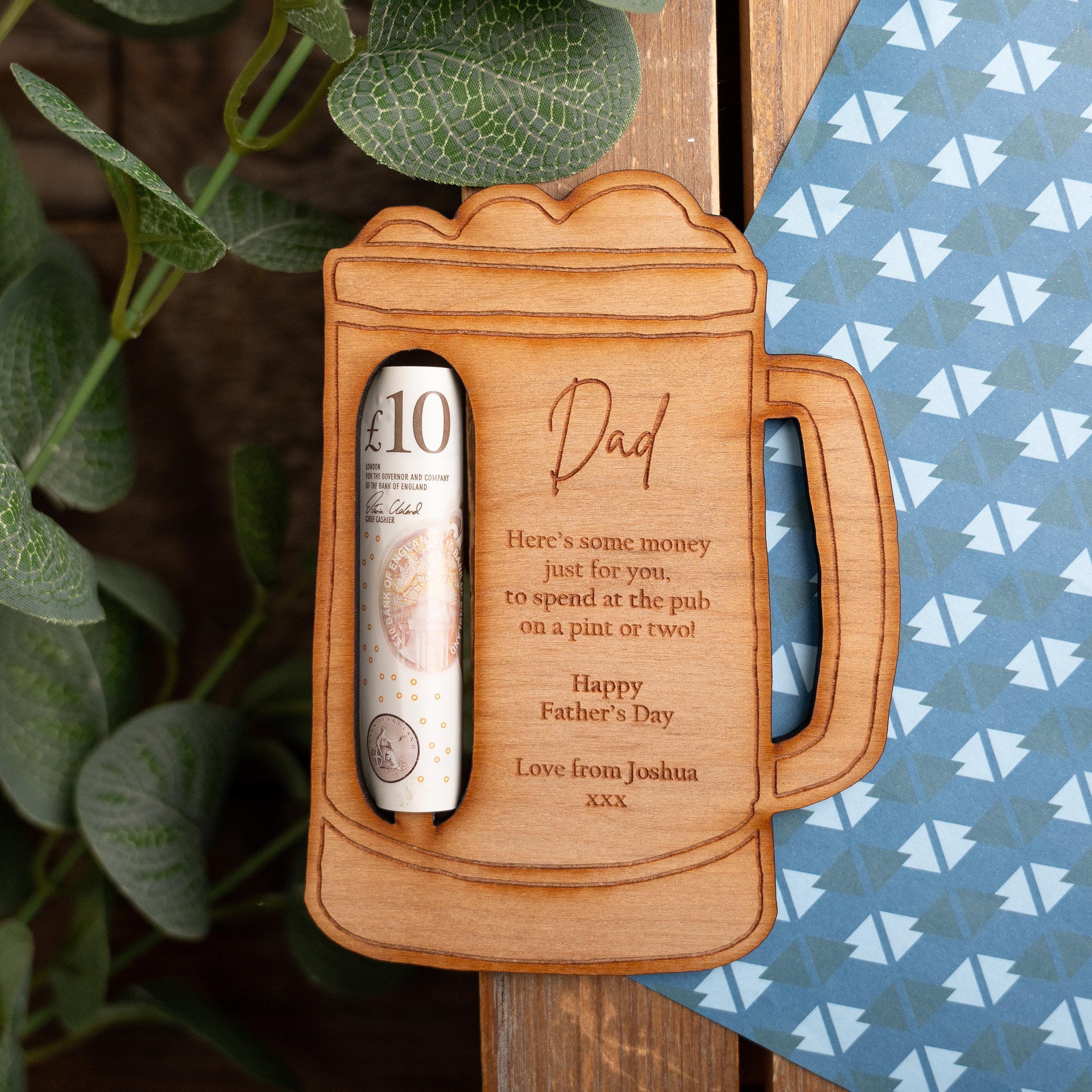 Personalised Beer Money Holder | Make Giving Money Extra Special | Thoughtful | Birthday Present | Father's Day Wooden Unique Gift | Bespoke